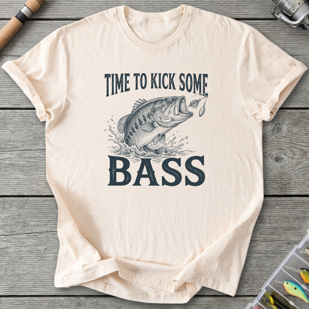 Time To Kick Some Bass T-Shirt — Natural | River Giants Club