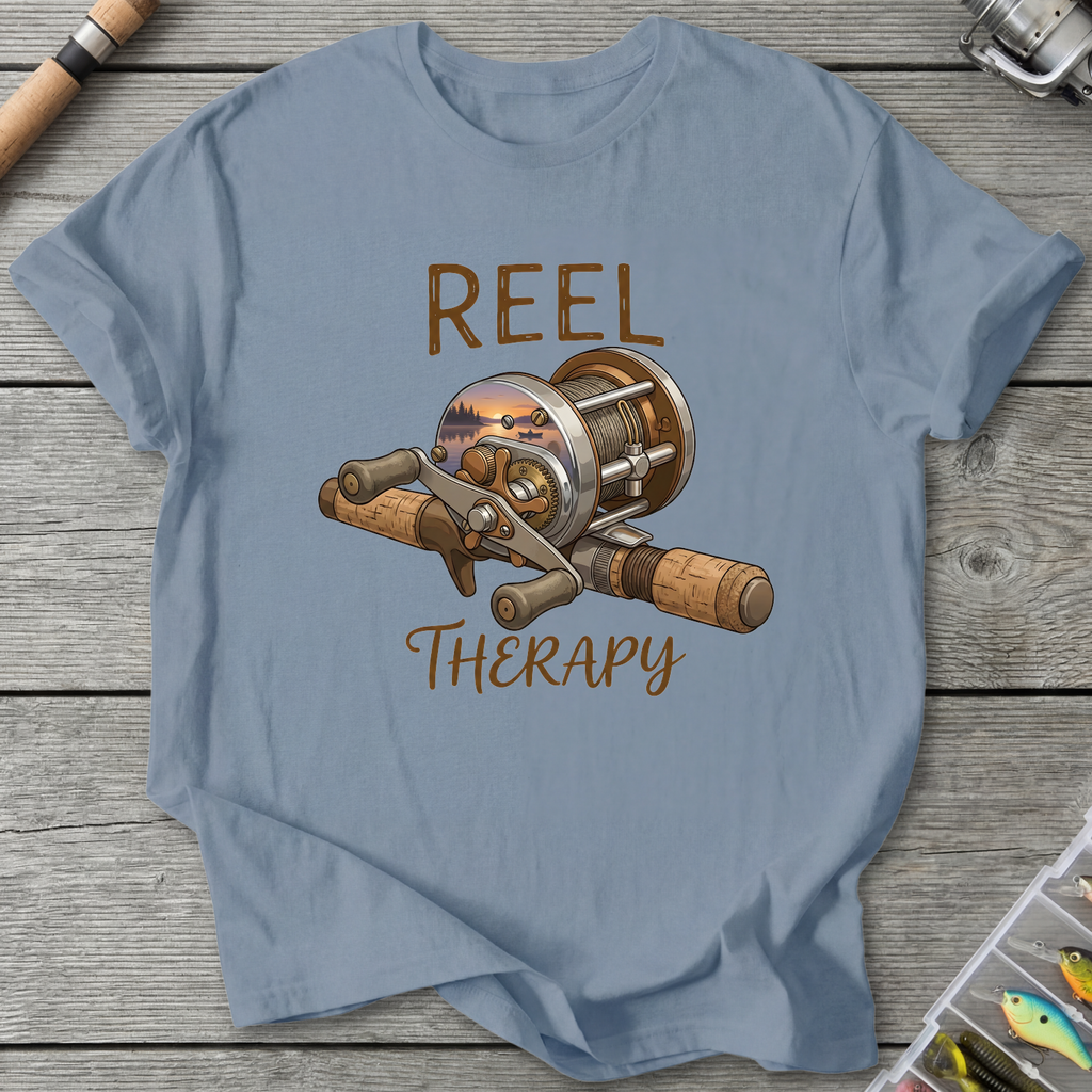 Vintage Reel Therapy T-Shirt — Stone Blue | River Giants Club