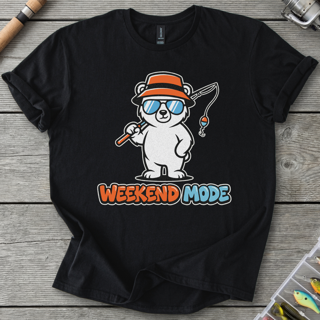 Weekend Mode Bear T-Shirt — Black | River Giants Club