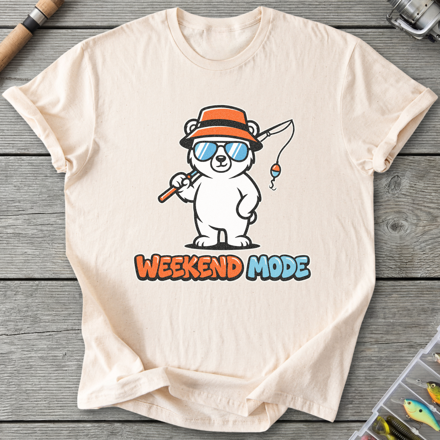 Weekend Mode Bear T-Shirt — Natural | River Giants Club