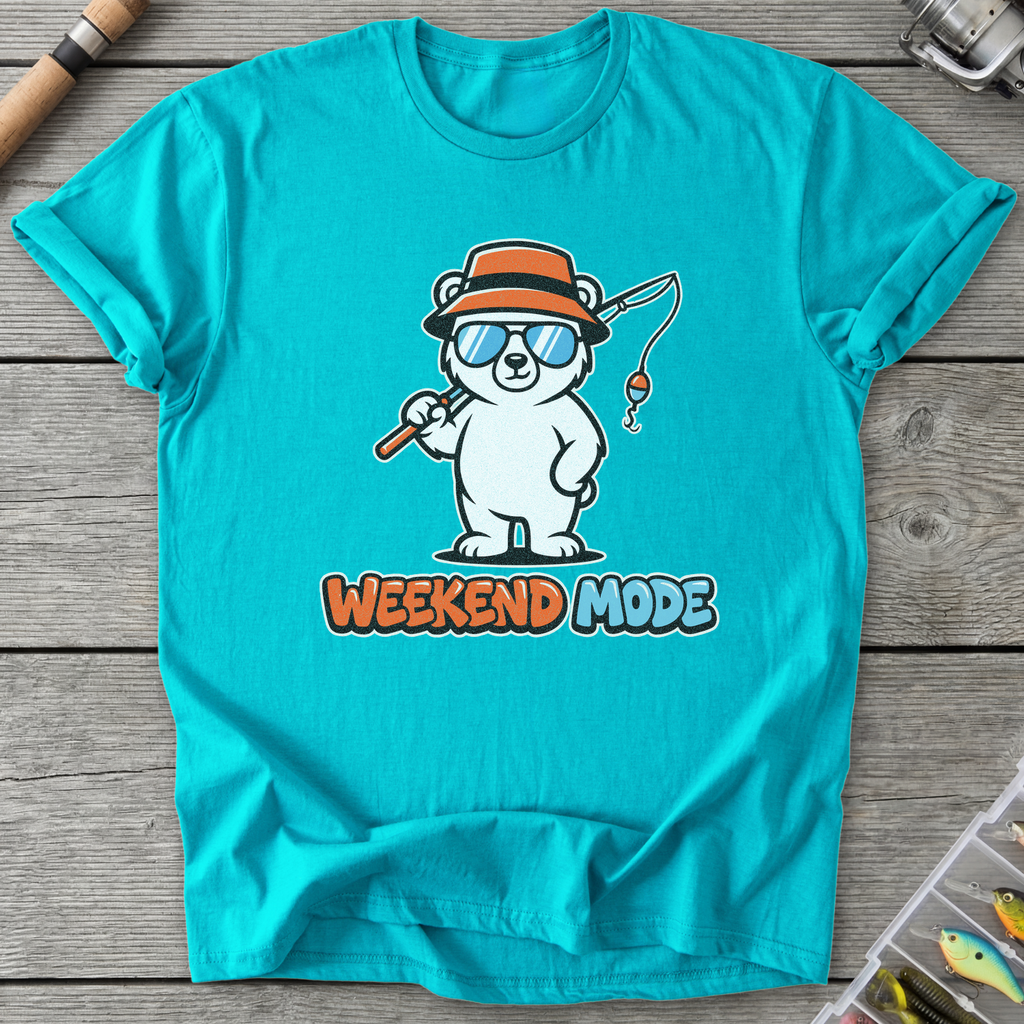 Weekend Mode Bear T-Shirt — Tropical Blue | River Giants Club