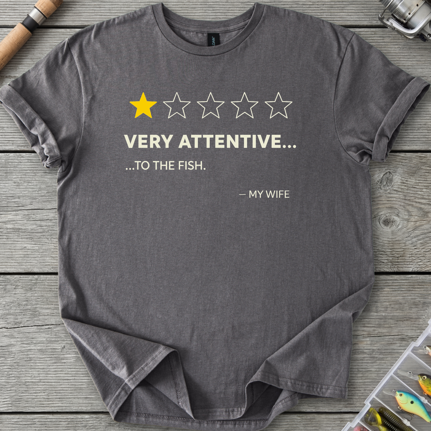Wife One Star Review T-Shirt — Charcoal | River Giants Club