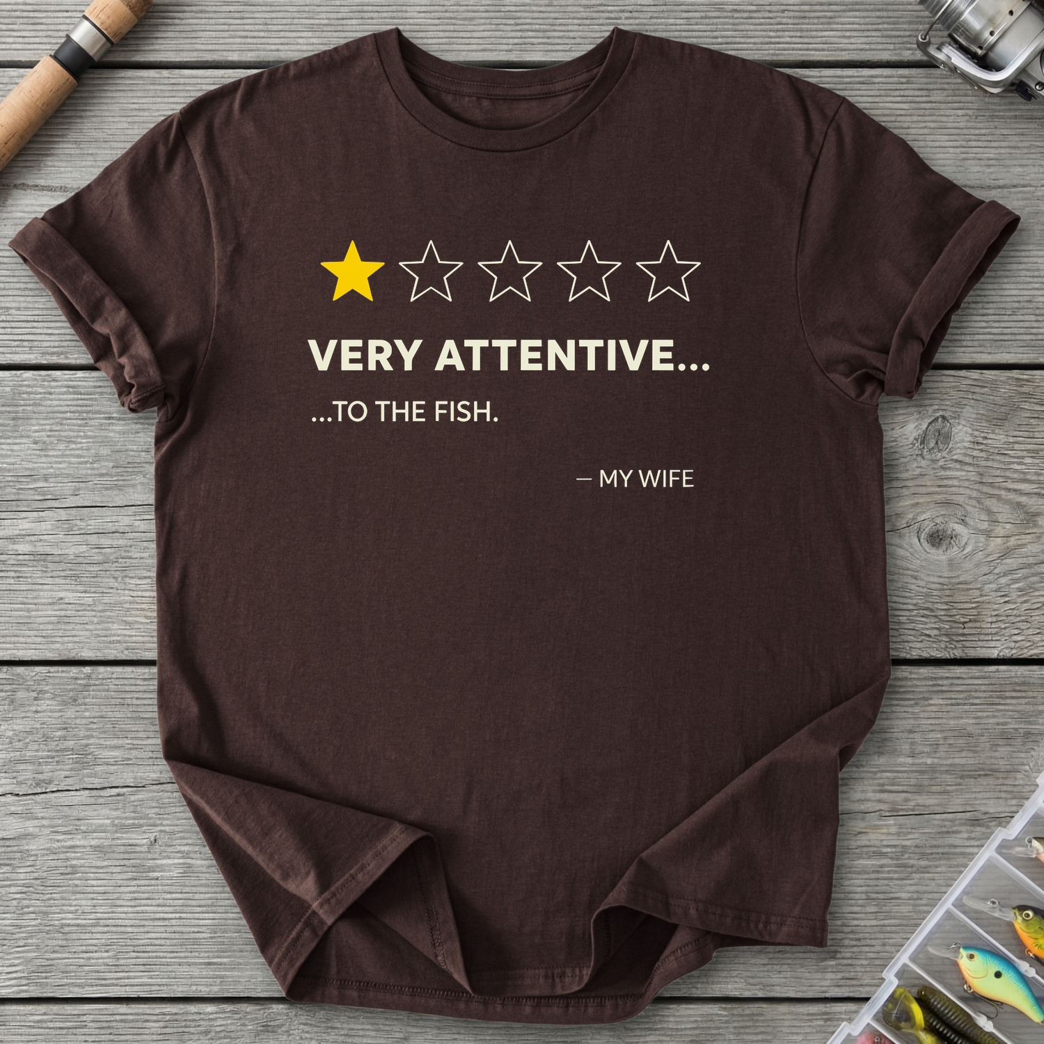 Wife One Star Review T-Shirt — Dark Chocolate | River Giants Club