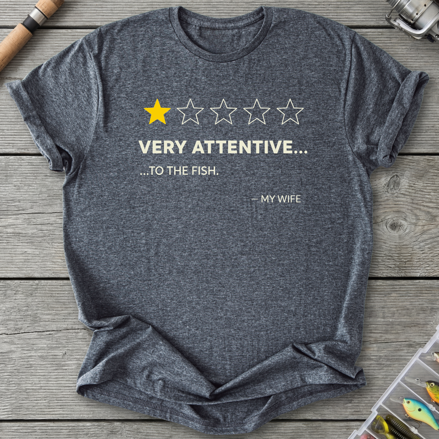 Wife One Star Review T-Shirt — Dark Heather | River Giants Club