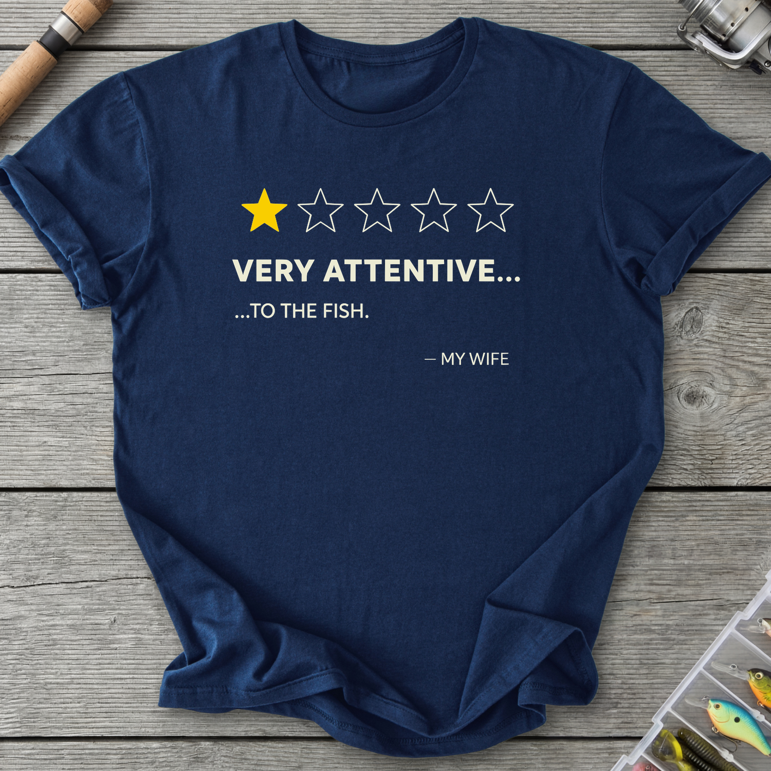 Wife One Star Review T-Shirt — Navy | River Giants Club