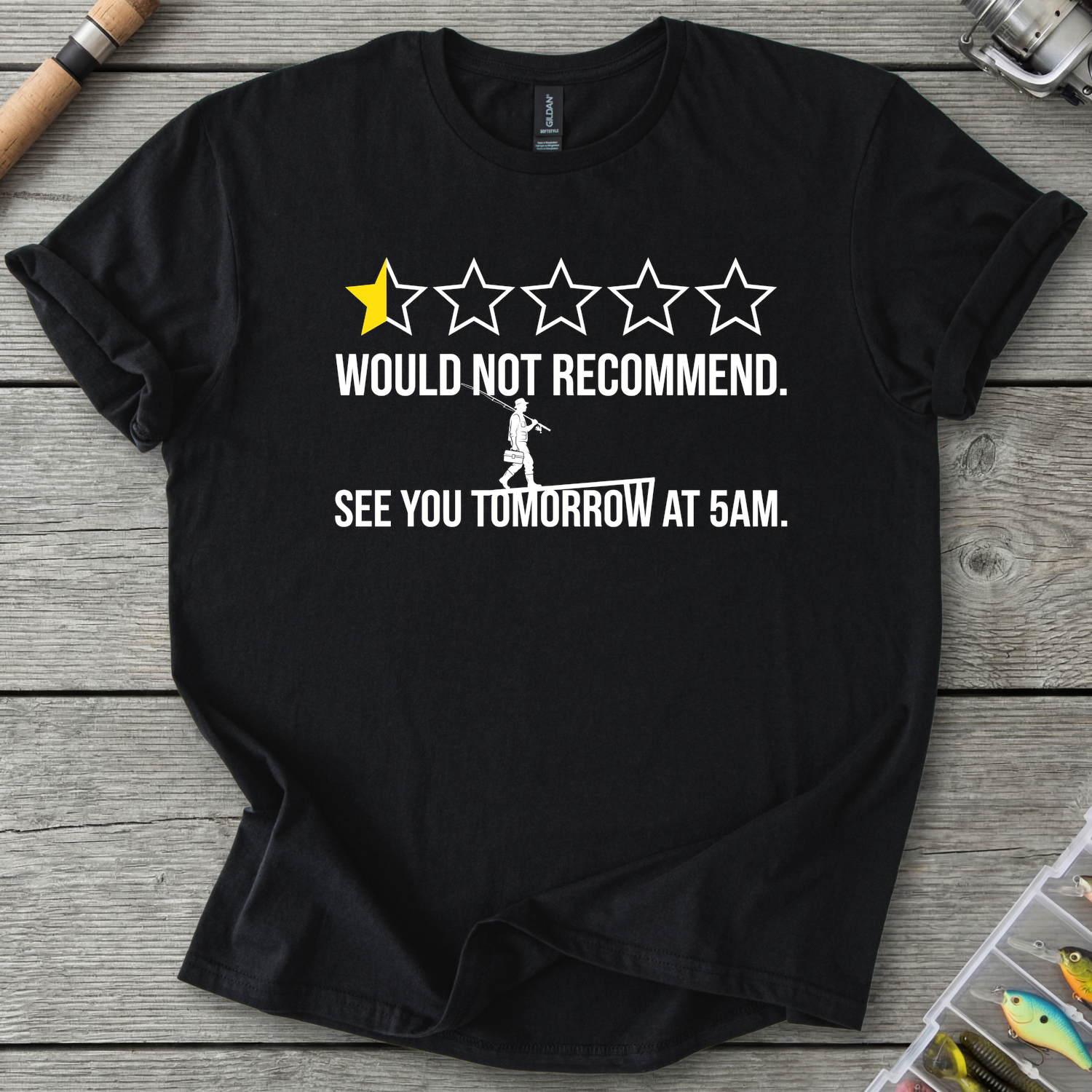 Would Not Recommend Fishing T-Shirt — Black | River Giants Club