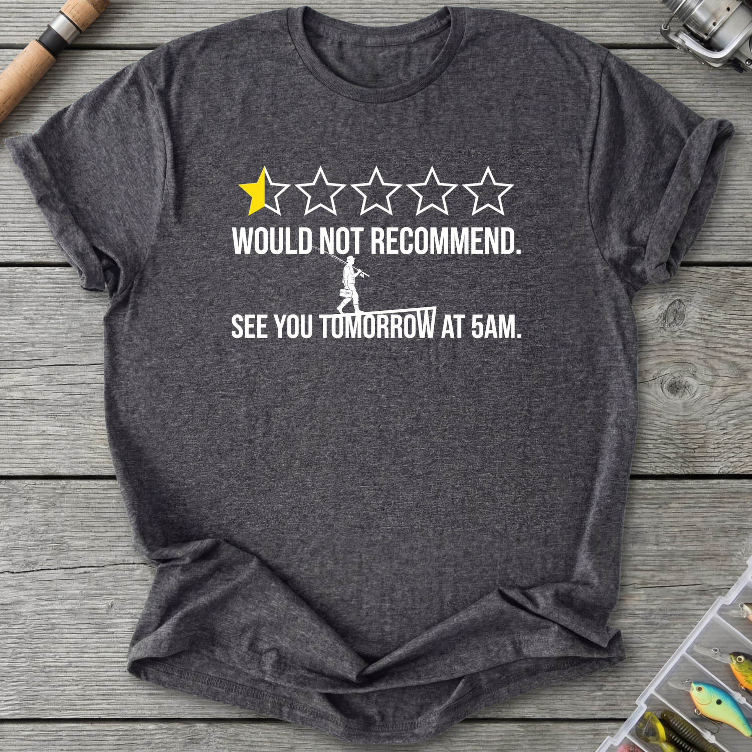 Would Not Recommend Fishing T-Shirt — Dark Heather Grey | River Giants Club