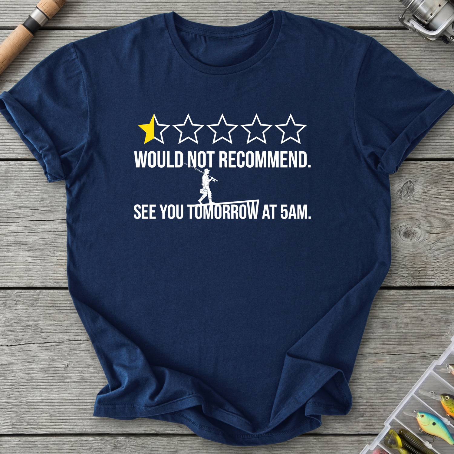 Would Not Recommend Fishing T-Shirt — Navy | River Giants Club
