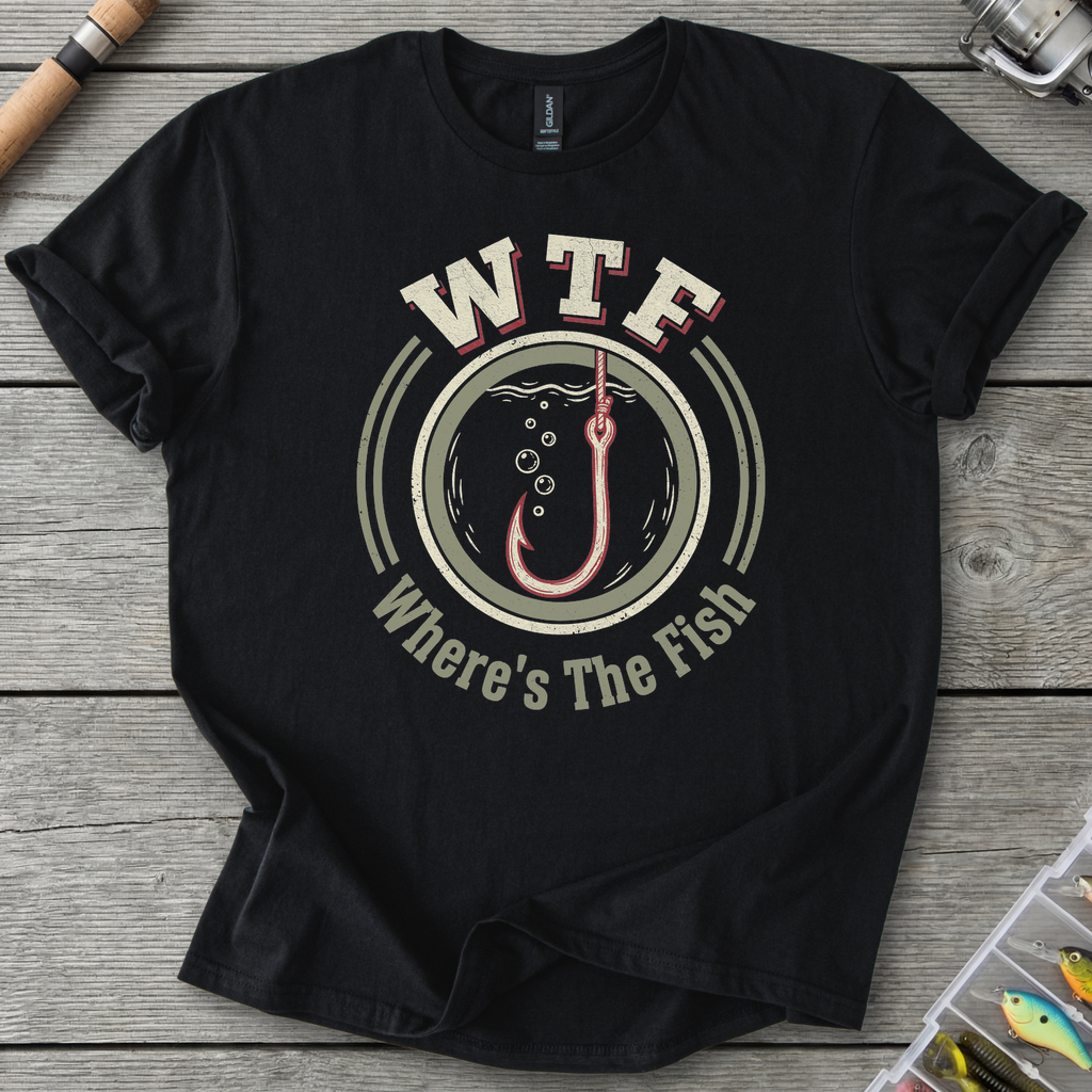 WTF Where’s The Fish T-Shirt — Black | River Giants Club