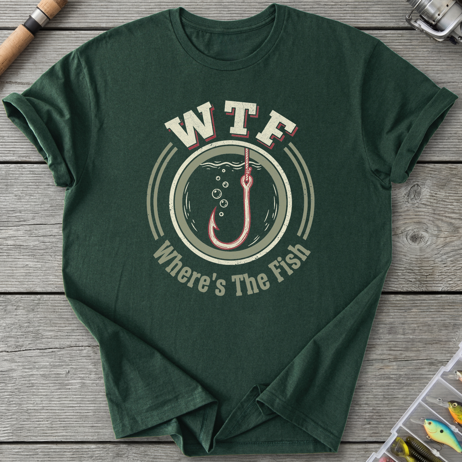 WTF Where’s The Fish T-Shirt — Forest Green | River Giants Club
