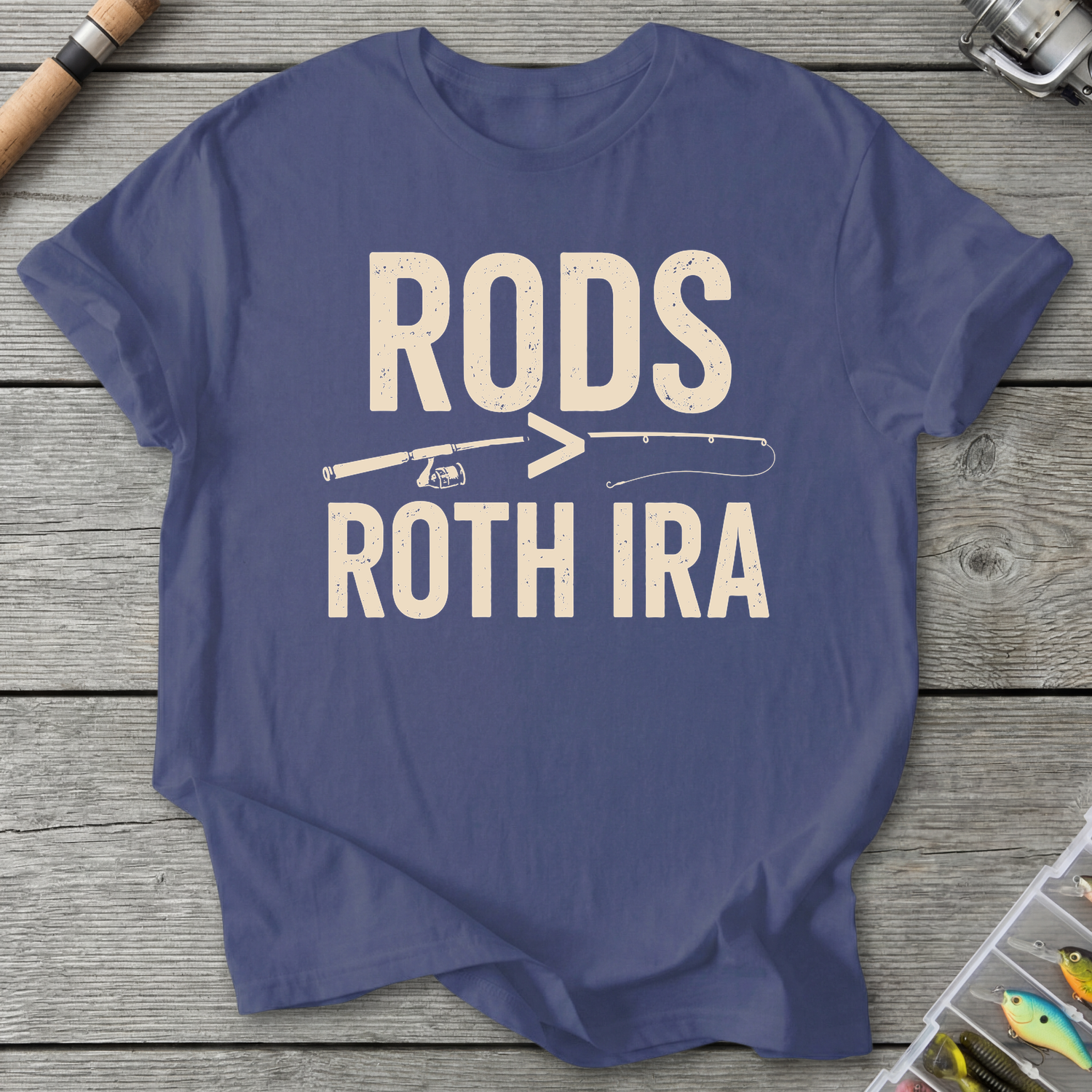 Rods More Than Roth IRA T-Shirt in Metro Blue | River Giants Club