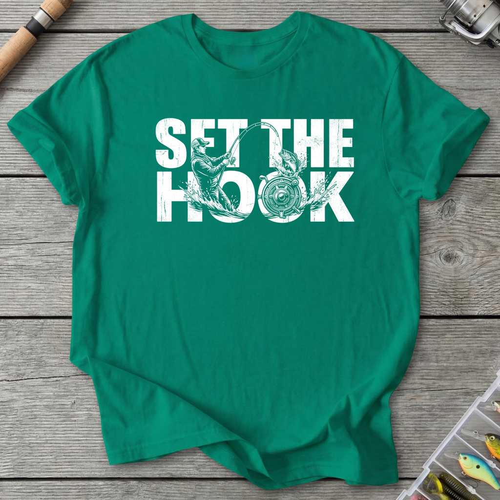 Set the Hook Fishing T-Shirt in Kelly Green | River Giants Club