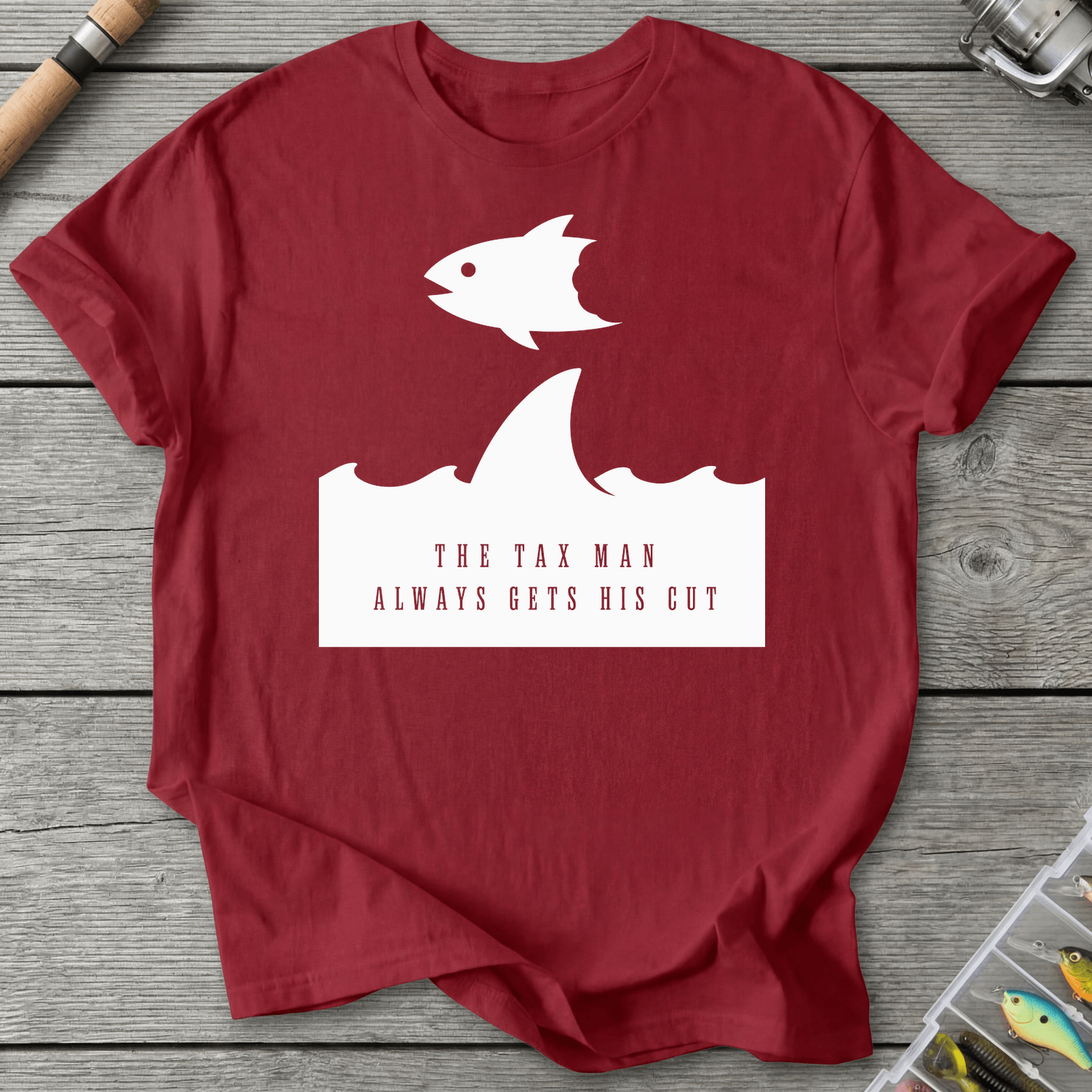 Shark Tax T-Shirt in Antique Cherry Red | River Giants Club