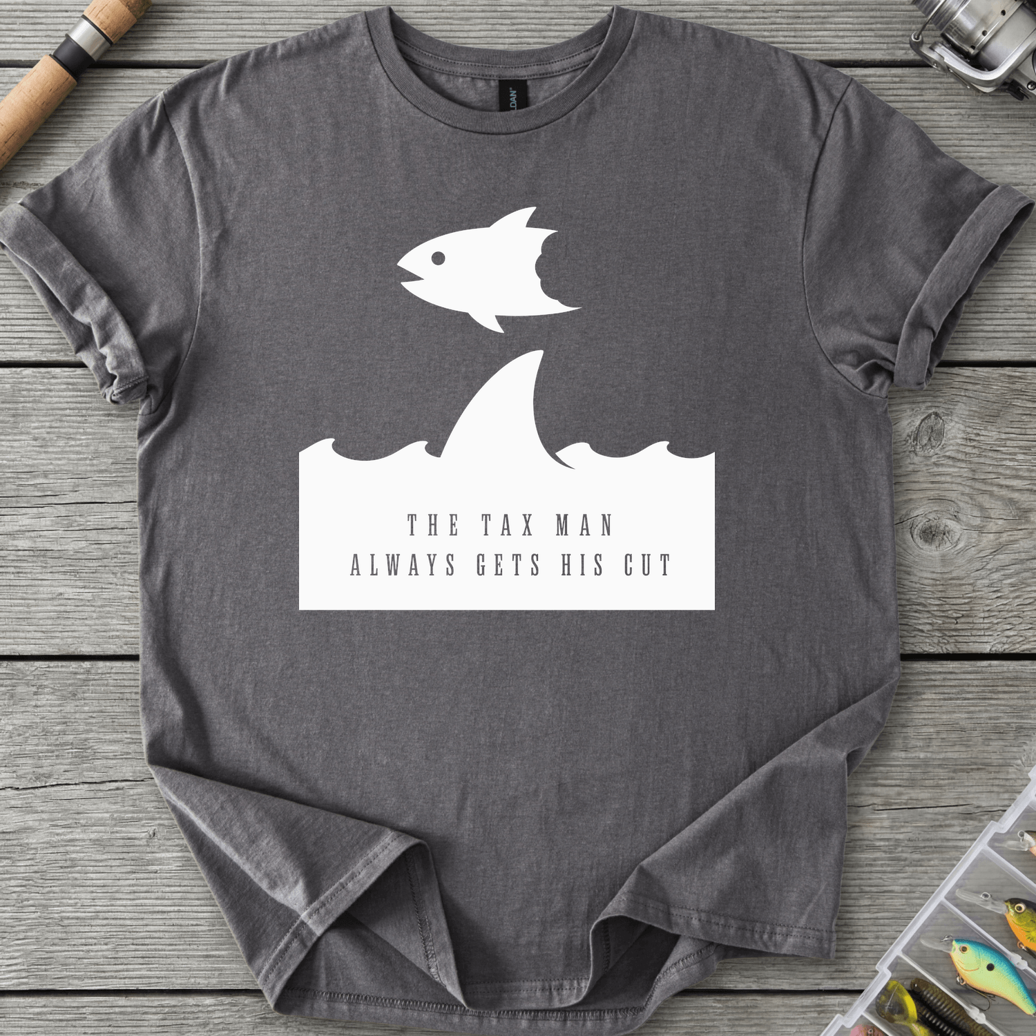 Shark Tax T-Shirt in Charcoal | River Giants Club