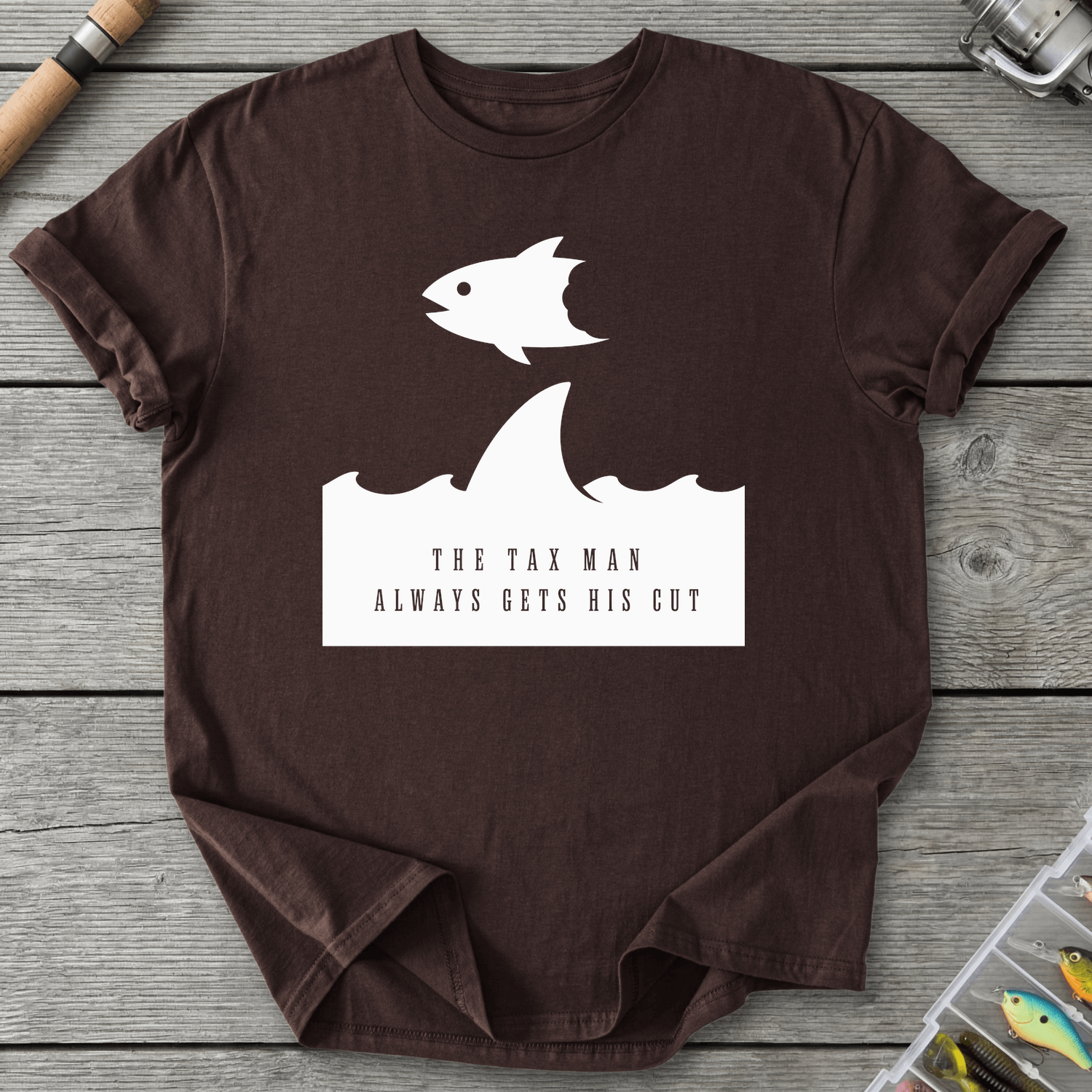 Shark Tax T-Shirt in Dark Chocolate | River Giants Club