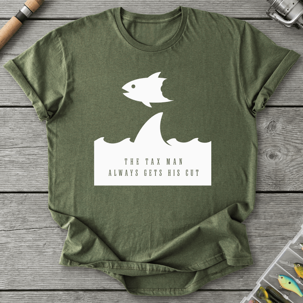 Shark Tax T-Shirt in Military Green | River Giants Club