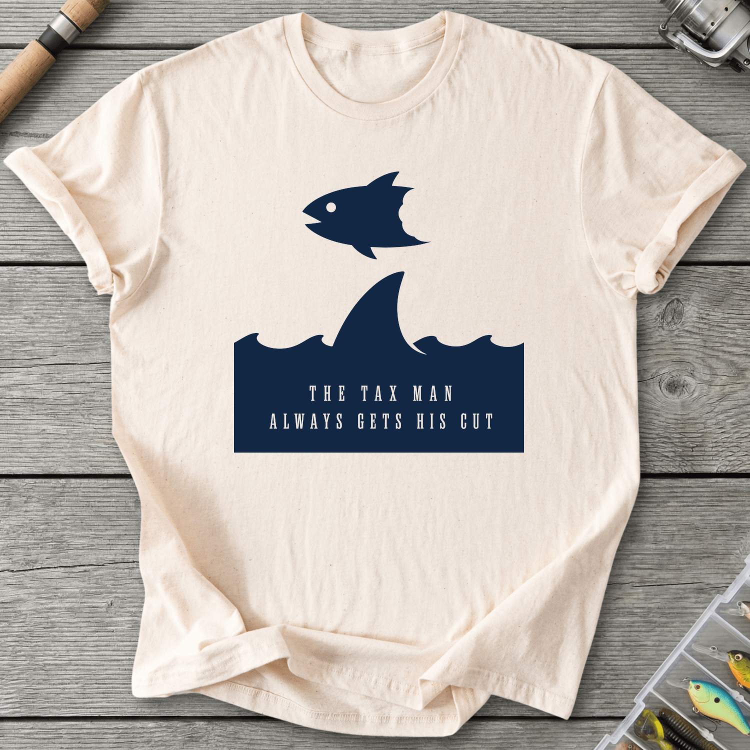 Shark Tax T-Shirt in Natural | River Giants Club