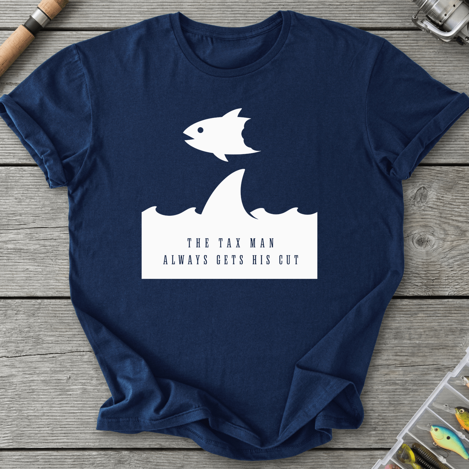 Shark Tax T-Shirt in Navy | River Giants Club
