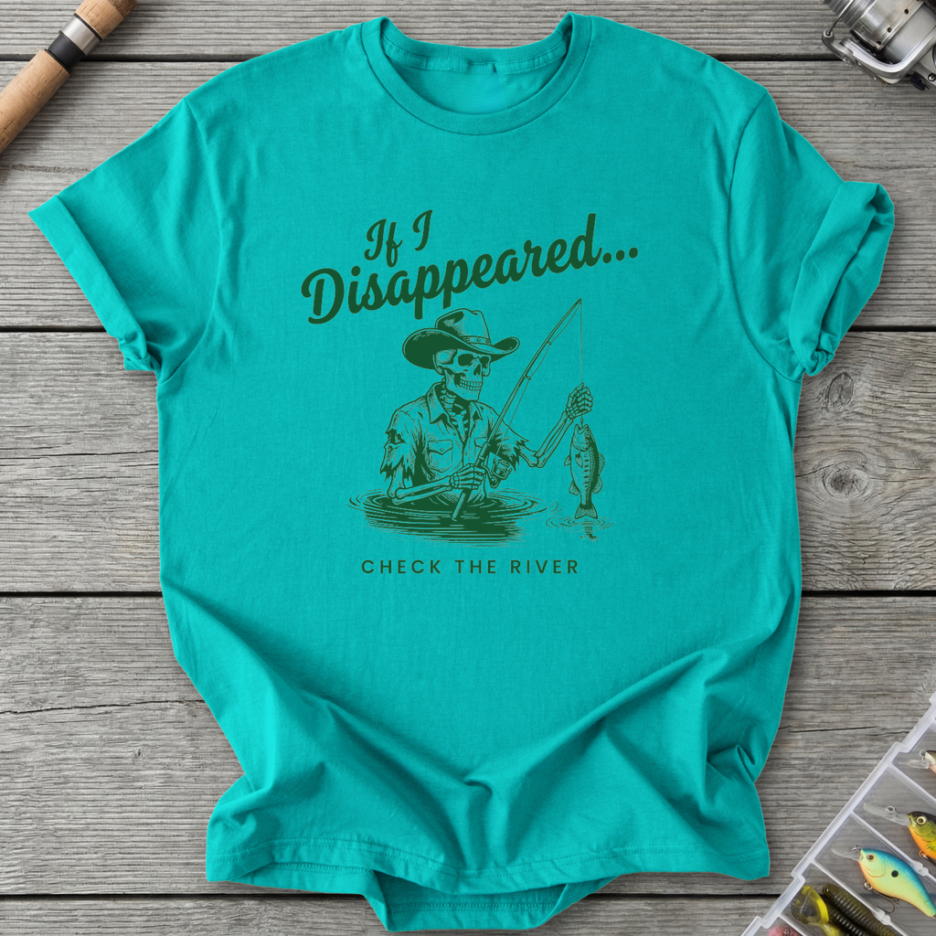 Skeleton Cowboy Fishing T-Shirt in Jade Dome | River Giants Club