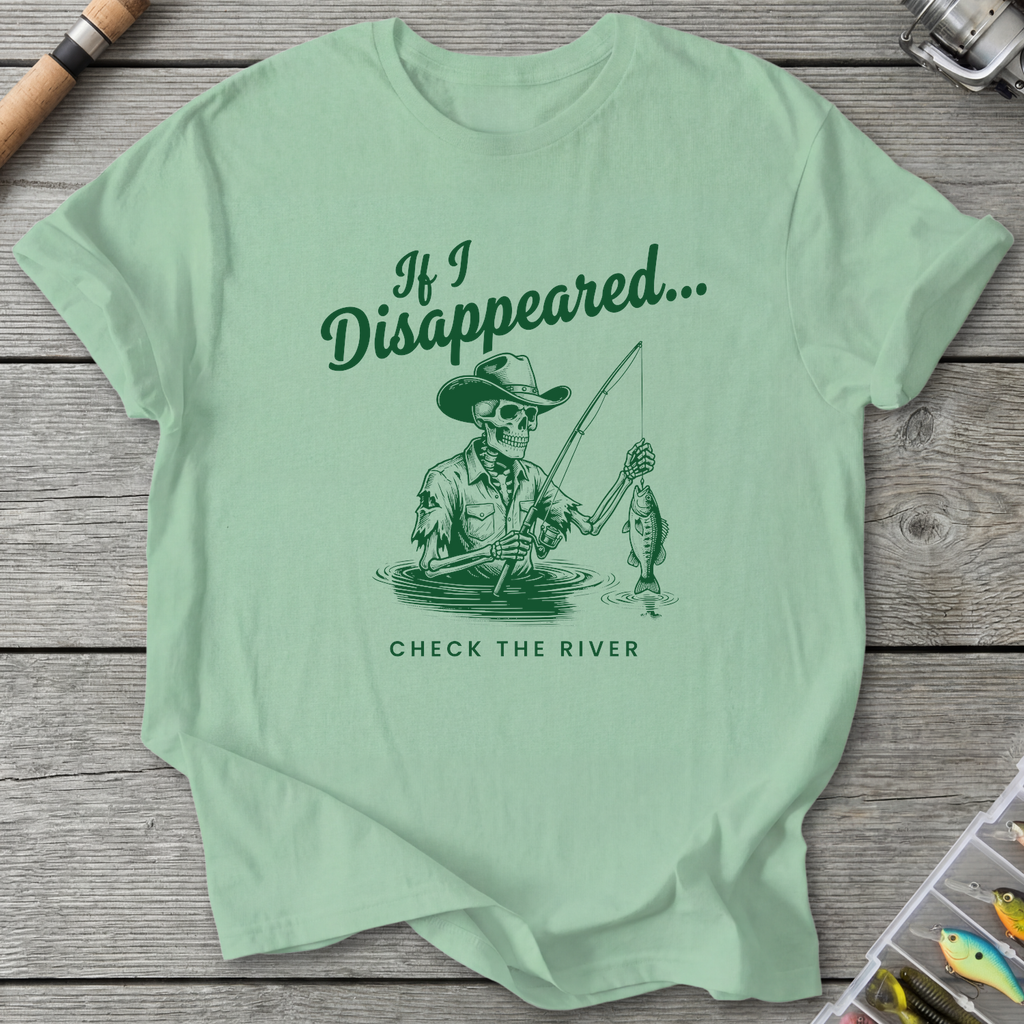 Skeleton Cowboy Fishing T-Shirt in Mint Green | River Giants Club