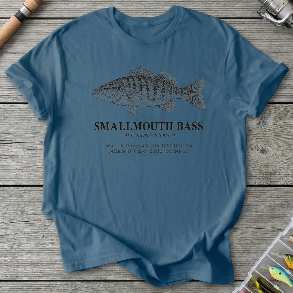 SMALLMOUTH BASS Definition T-Shirt in Indigo Blue | River Giants Club
