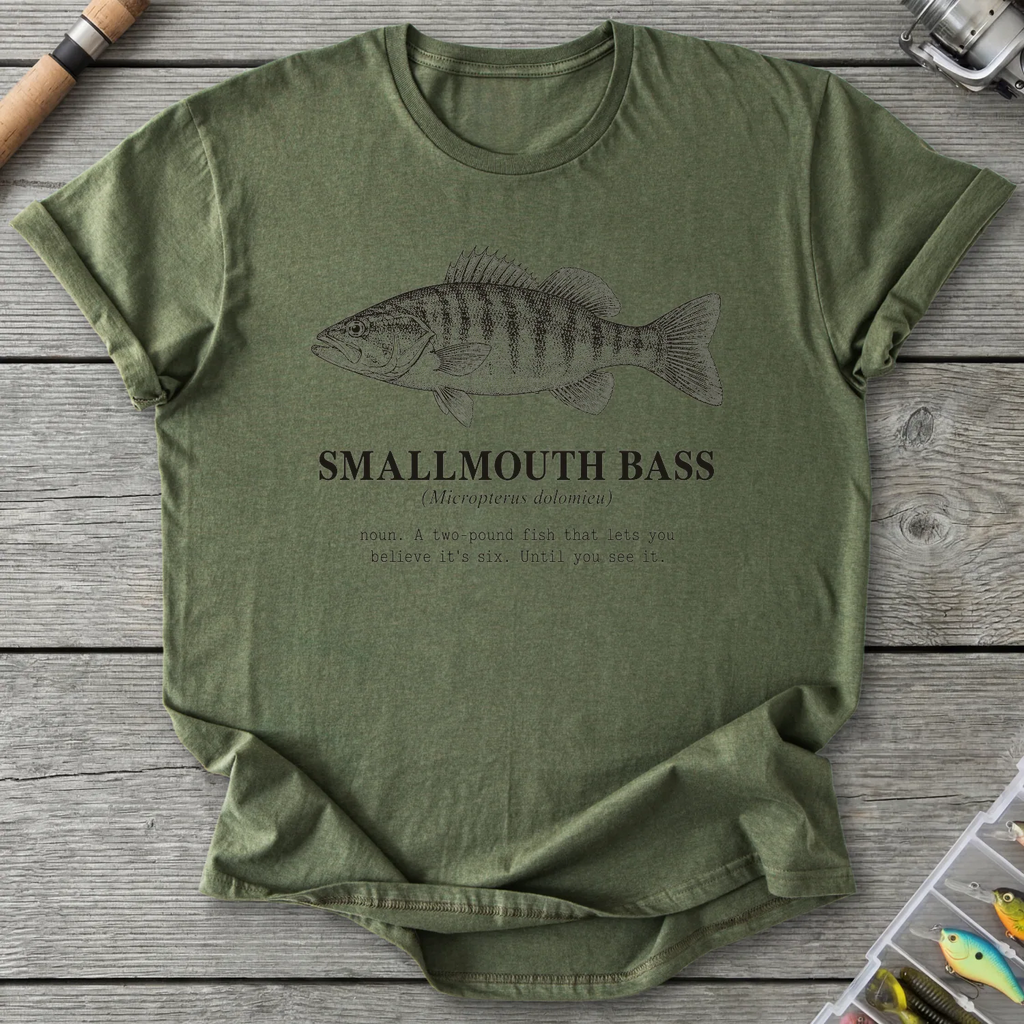 SMALLMOUTH BASS Definition T-Shirt in Military Green | River Giants Club