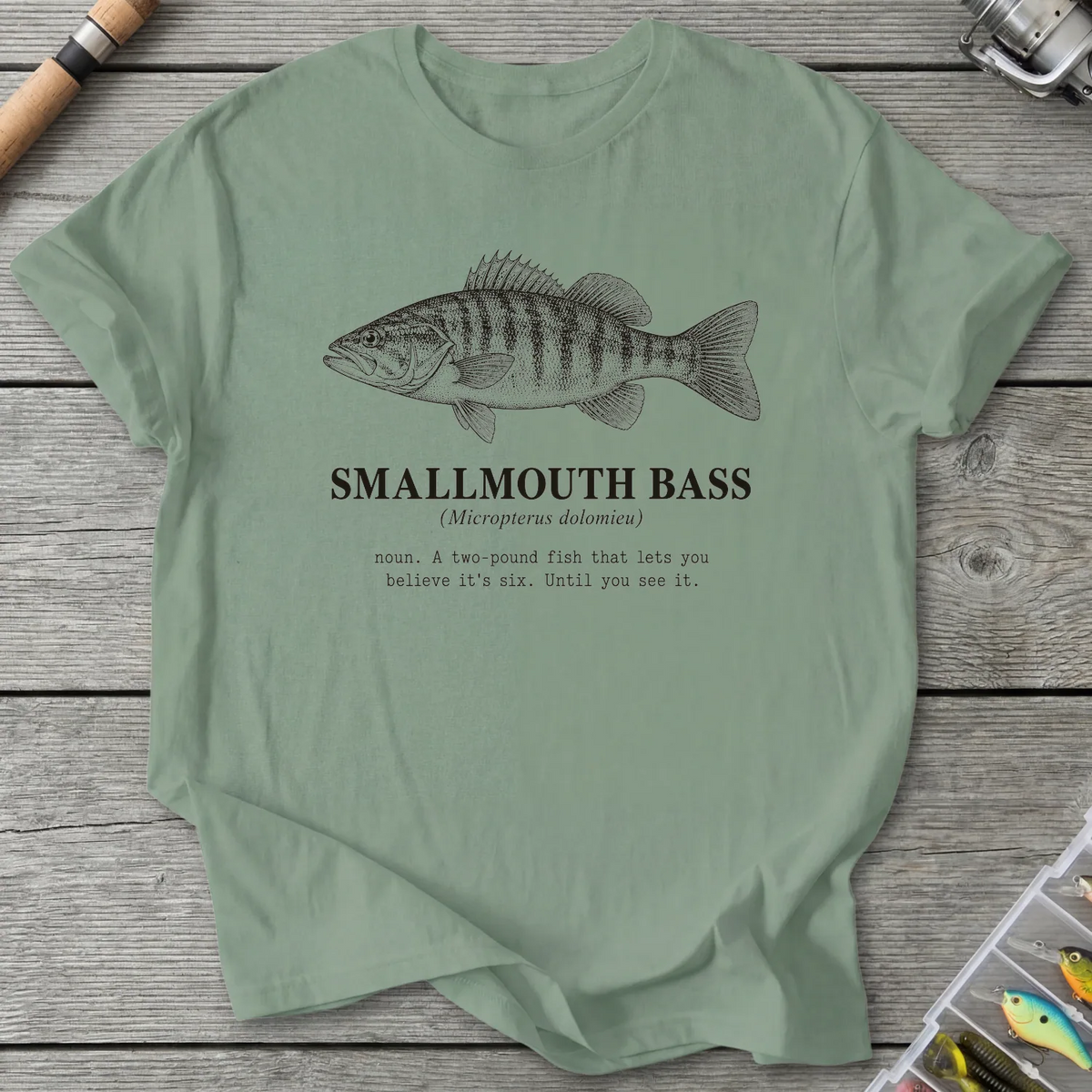 SMALLMOUTH BASS Definition T-Shirt in Sage | River Giants Club