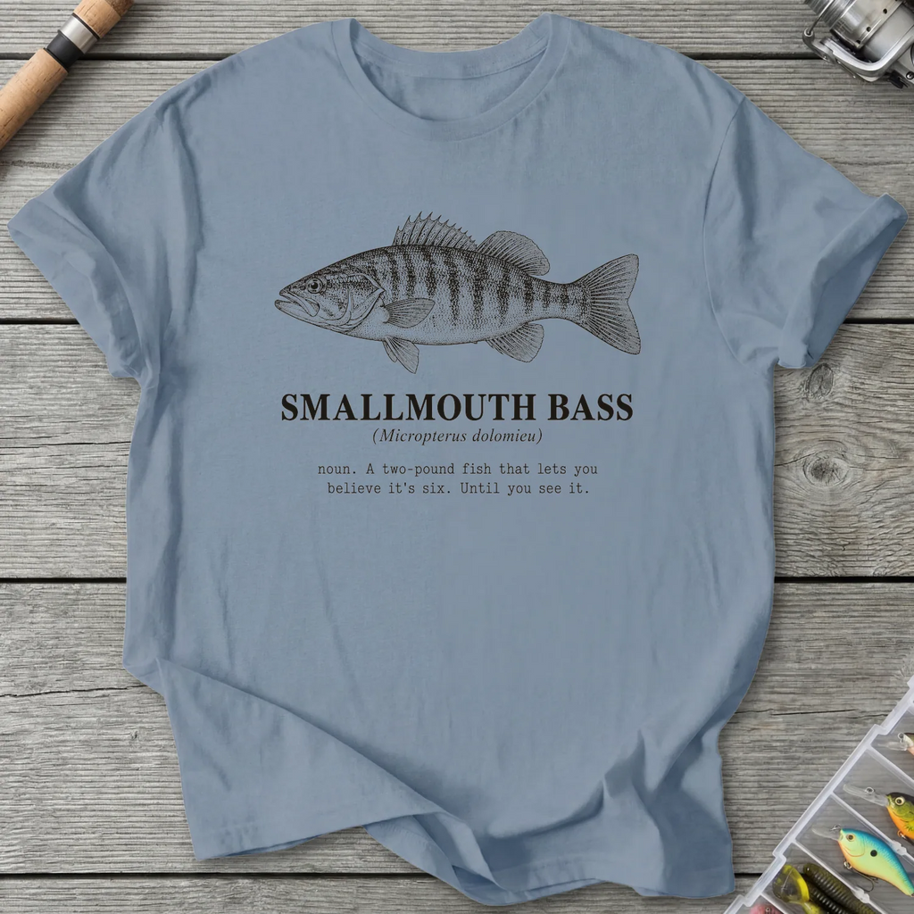 SMALLMOUTH BASS Definition T-Shirt in Stone Blue | River Giants Club
