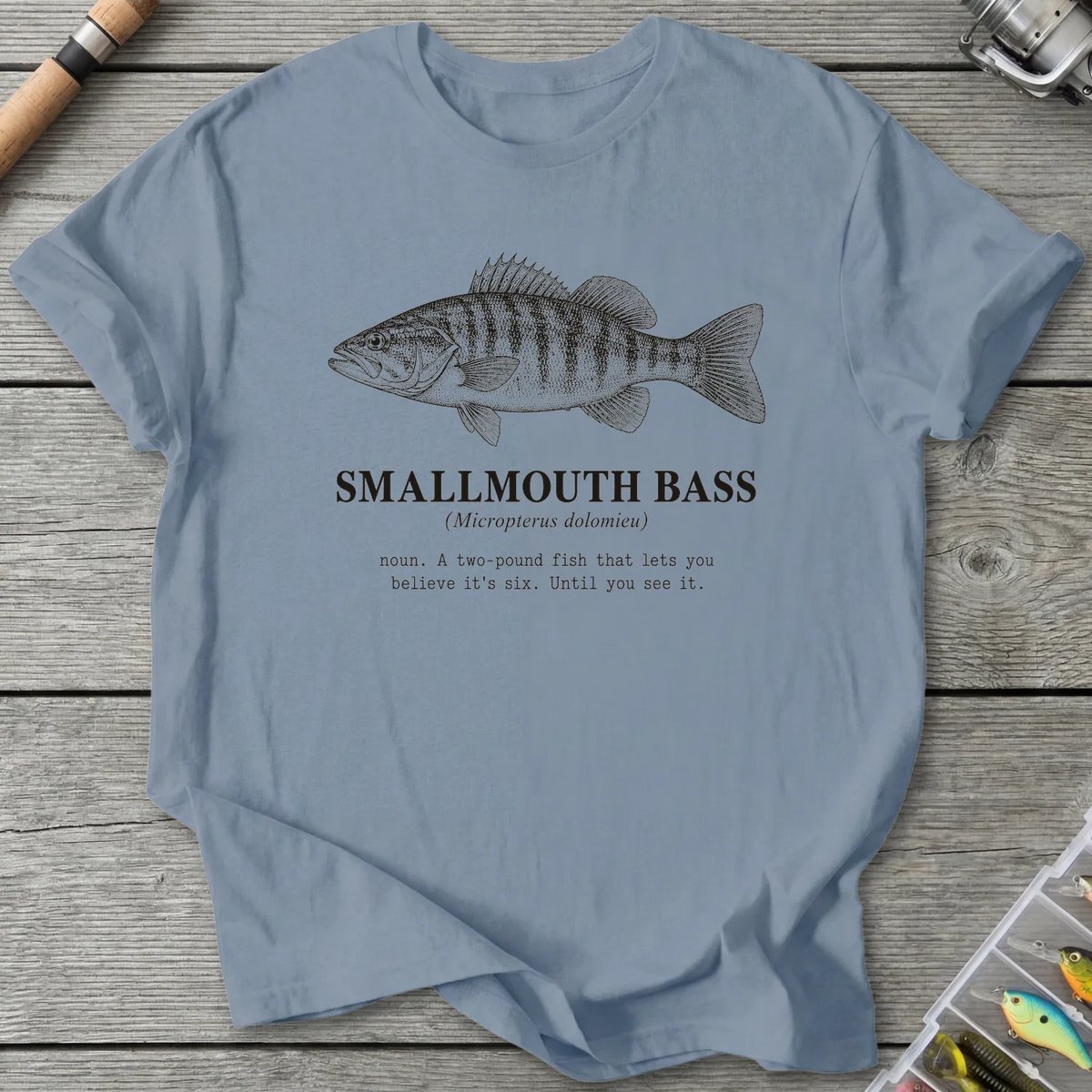 SMALLMOUTH BASS Definition T-Shirt in Stone Blue | River Giants Club