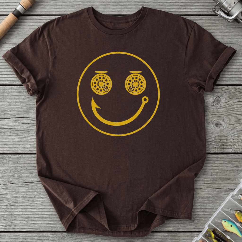 Smiley Fisherman T-Shirt in Dark Chocolate | River Giants Club