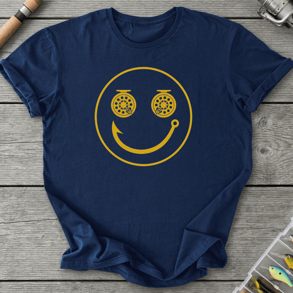 Smiley Fisherman T-Shirt in Navy | River Giants Club