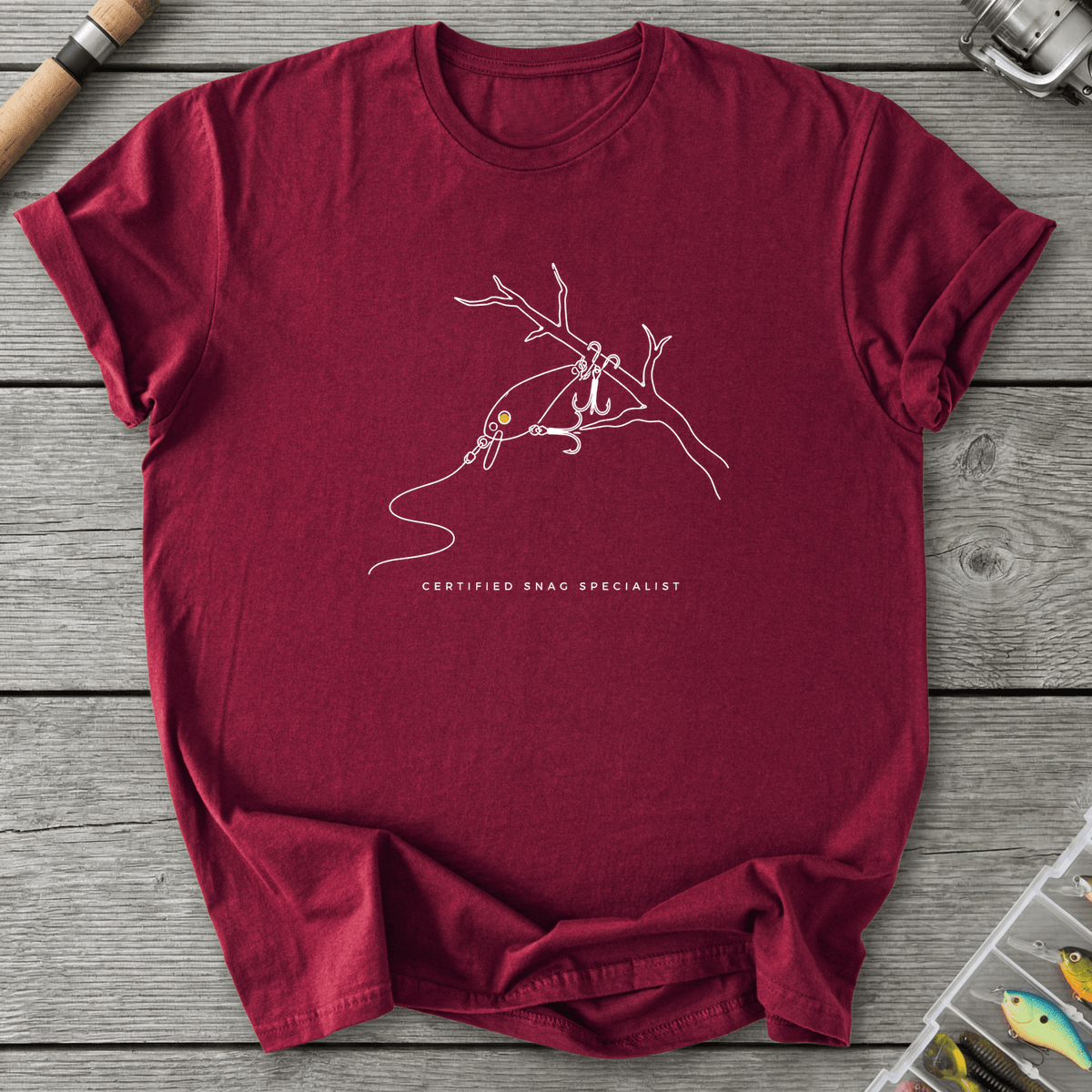Snag Specialist T-Shirt in Maroon | River Giants Club