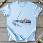 Surf Fishing at Sunset T-Shirt in Light Blue | River Giants Club