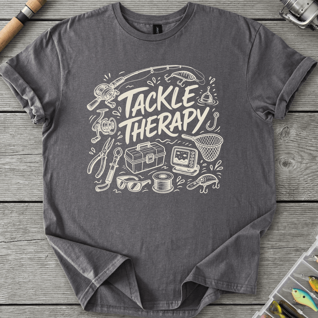 Tackle Therapy T-Shirt in Charcoal | River Giants Club