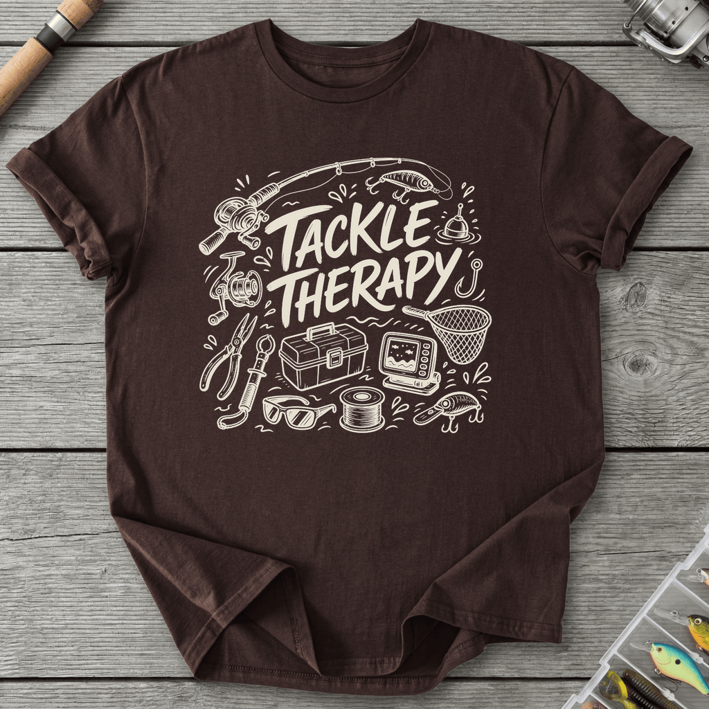 Tackle Therapy T-Shirt in Dark Chocolate | River Giants Club