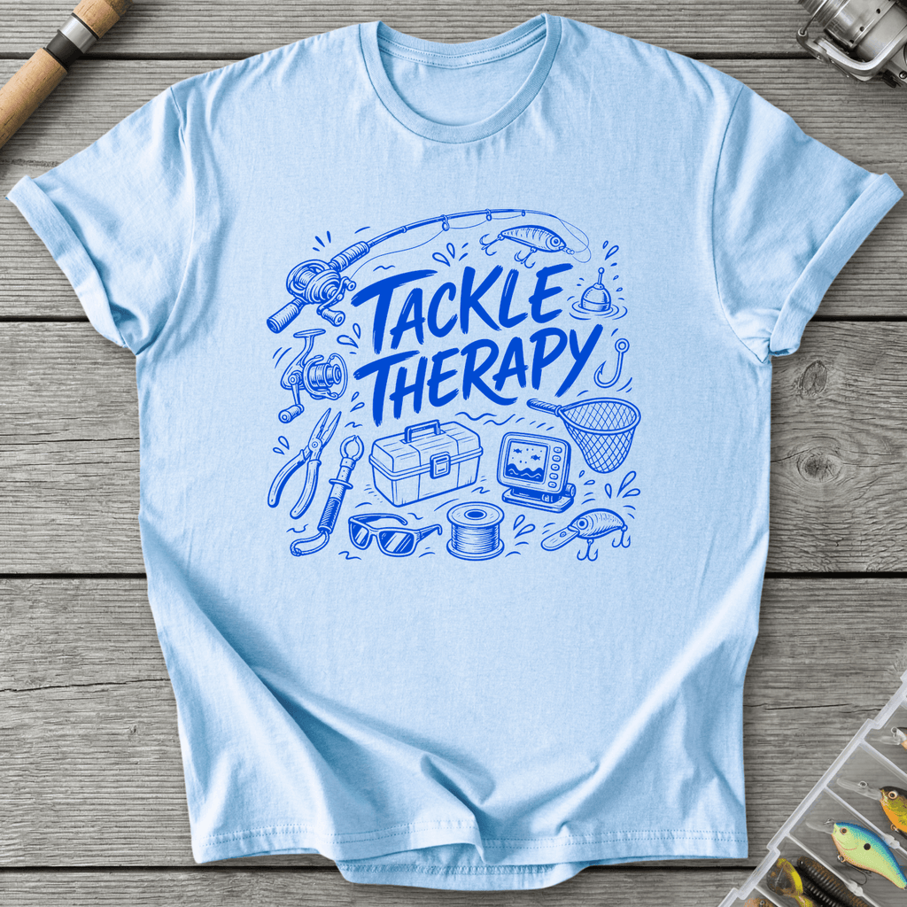 Tackle Therapy T-Shirt in Light Blue | River Giants Club