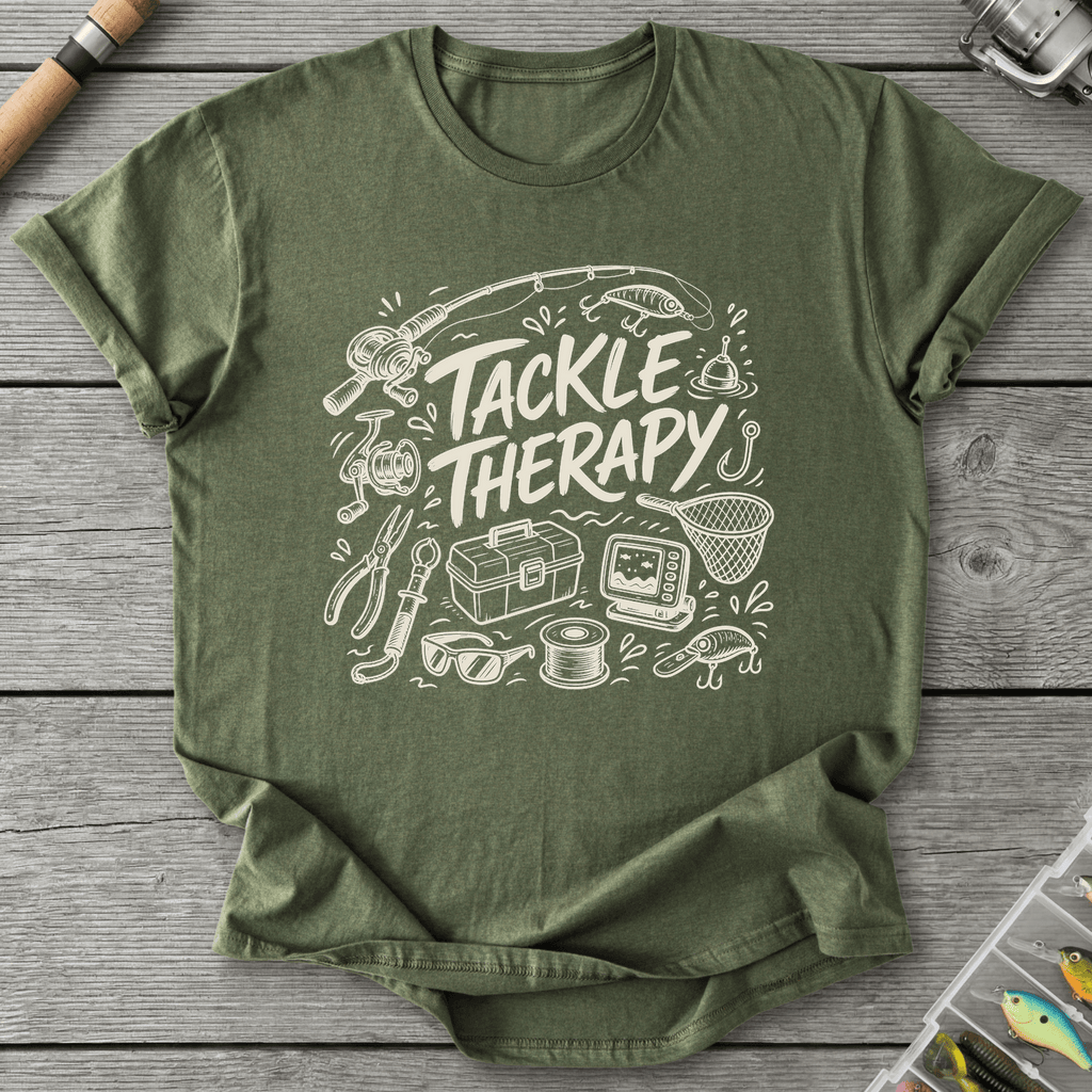 Tackle Therapy T-Shirt in Military Green | River Giants Club