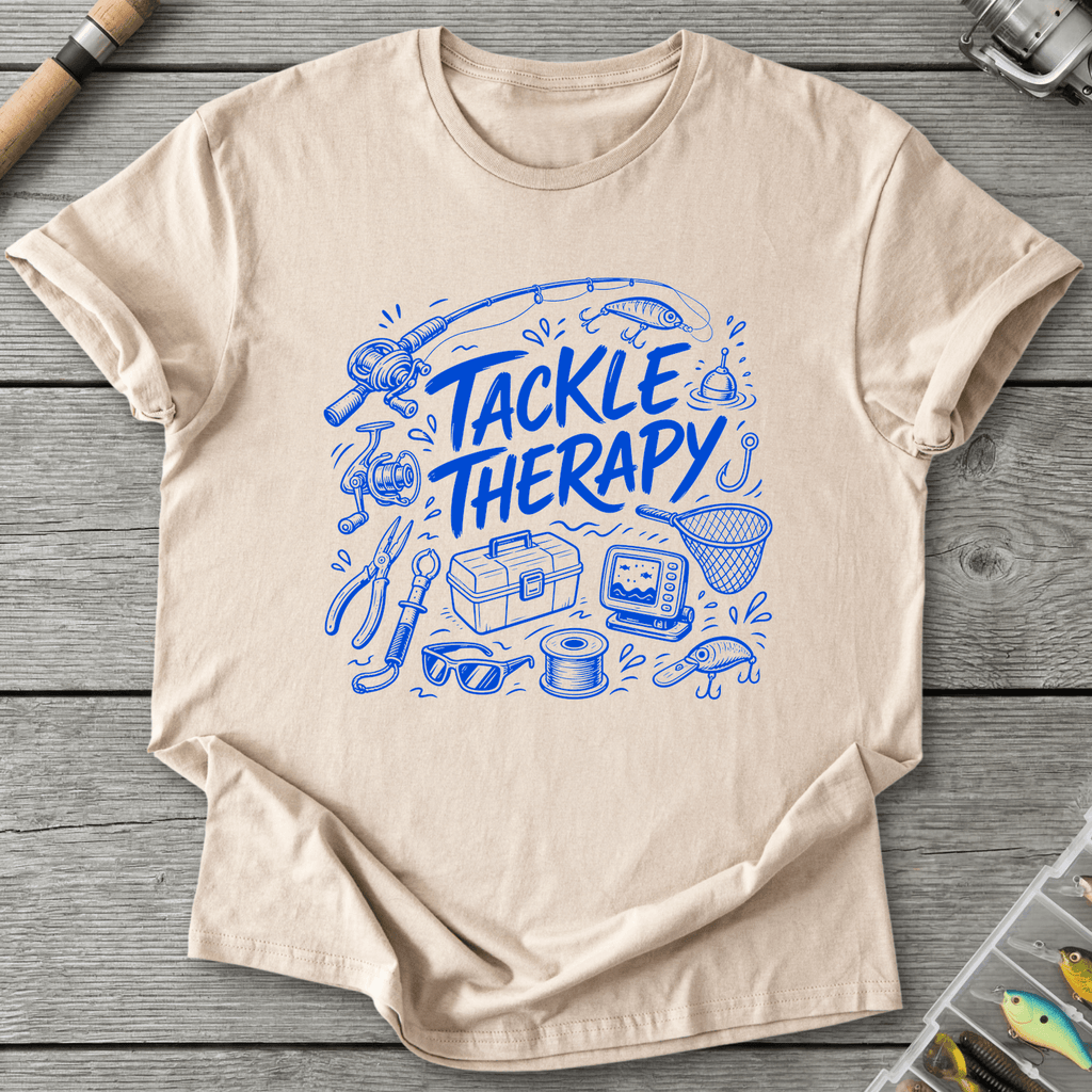 Tackle Therapy T-Shirt in Sand | River Giants Club
