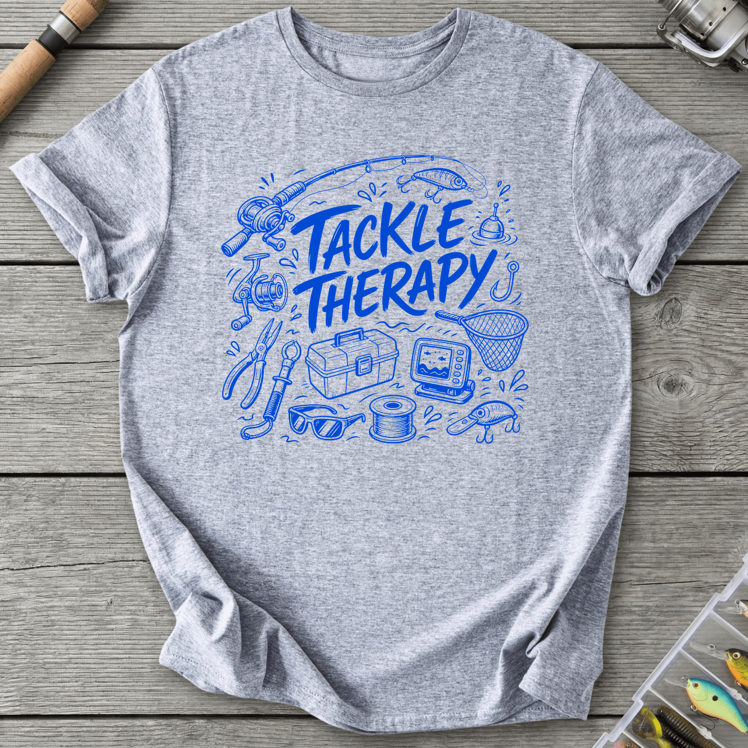 Tackle Therapy T-Shirt in Sport Grey | River Giants Club