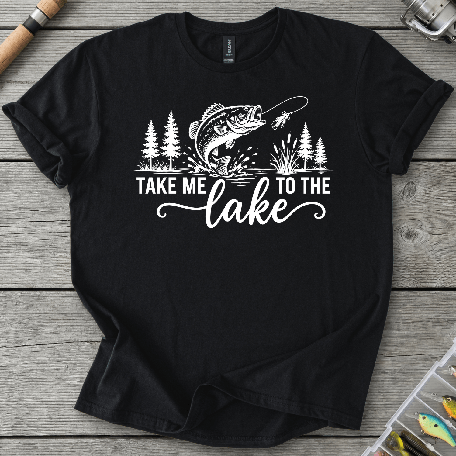 Take Me To The Lake T-Shirt in Black | River Giants Club