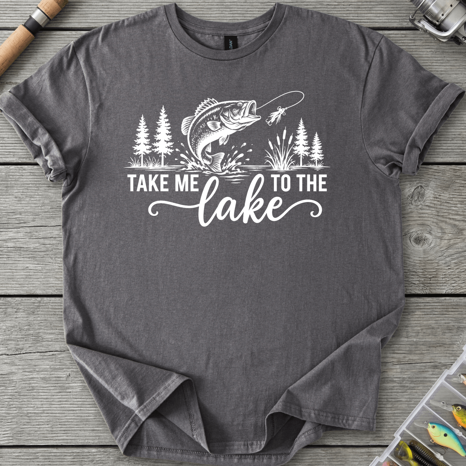 Take Me To The Lake T-Shirt in Charcoal | River Giants Club