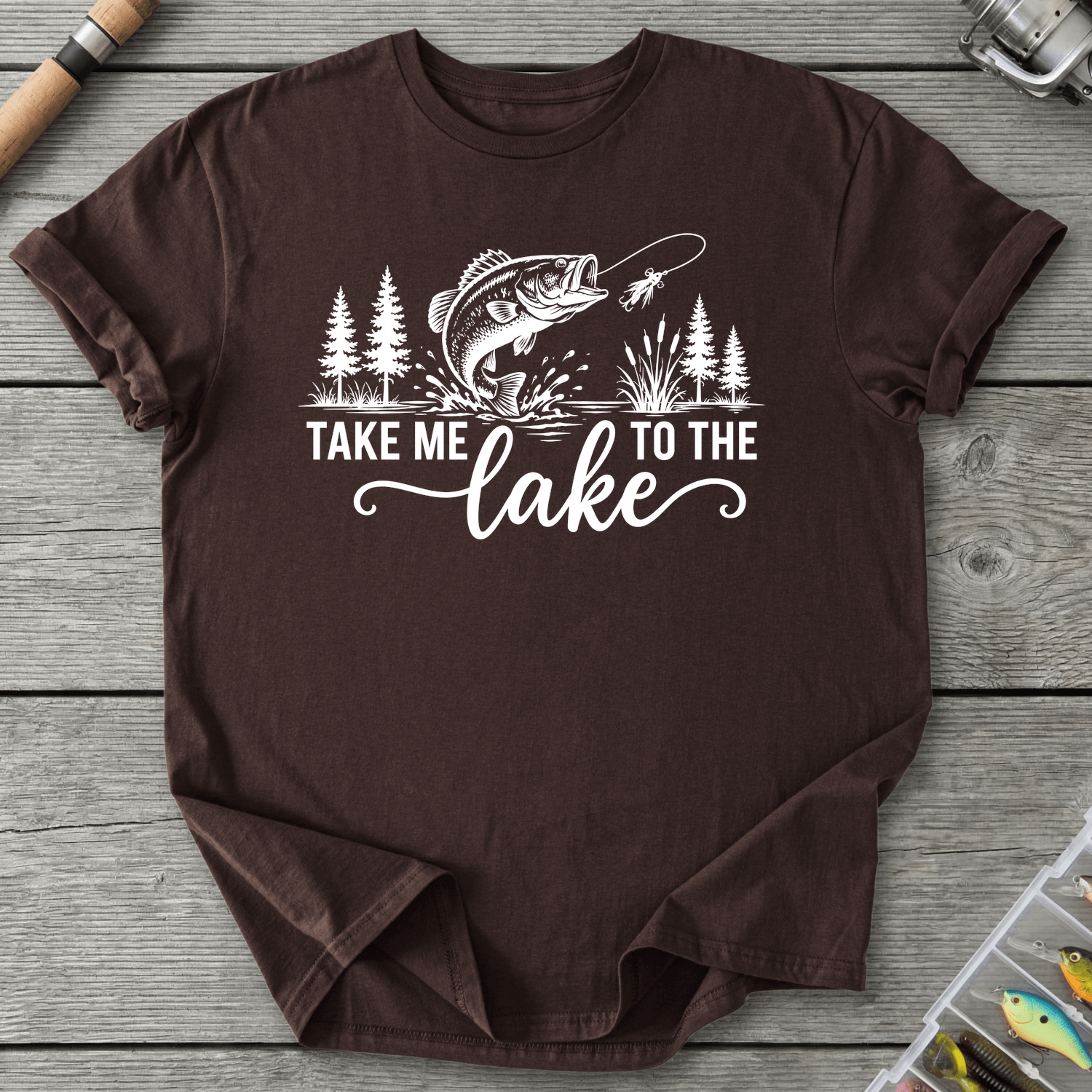 Take Me To The Lake T-Shirt in Dark Chocolate | River Giants Club