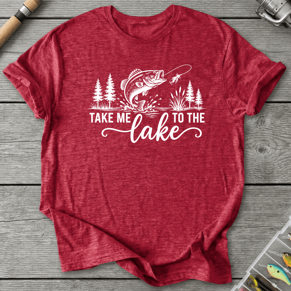 Take Me To The Lake T-Shirt in Heather Red | River Giants Club