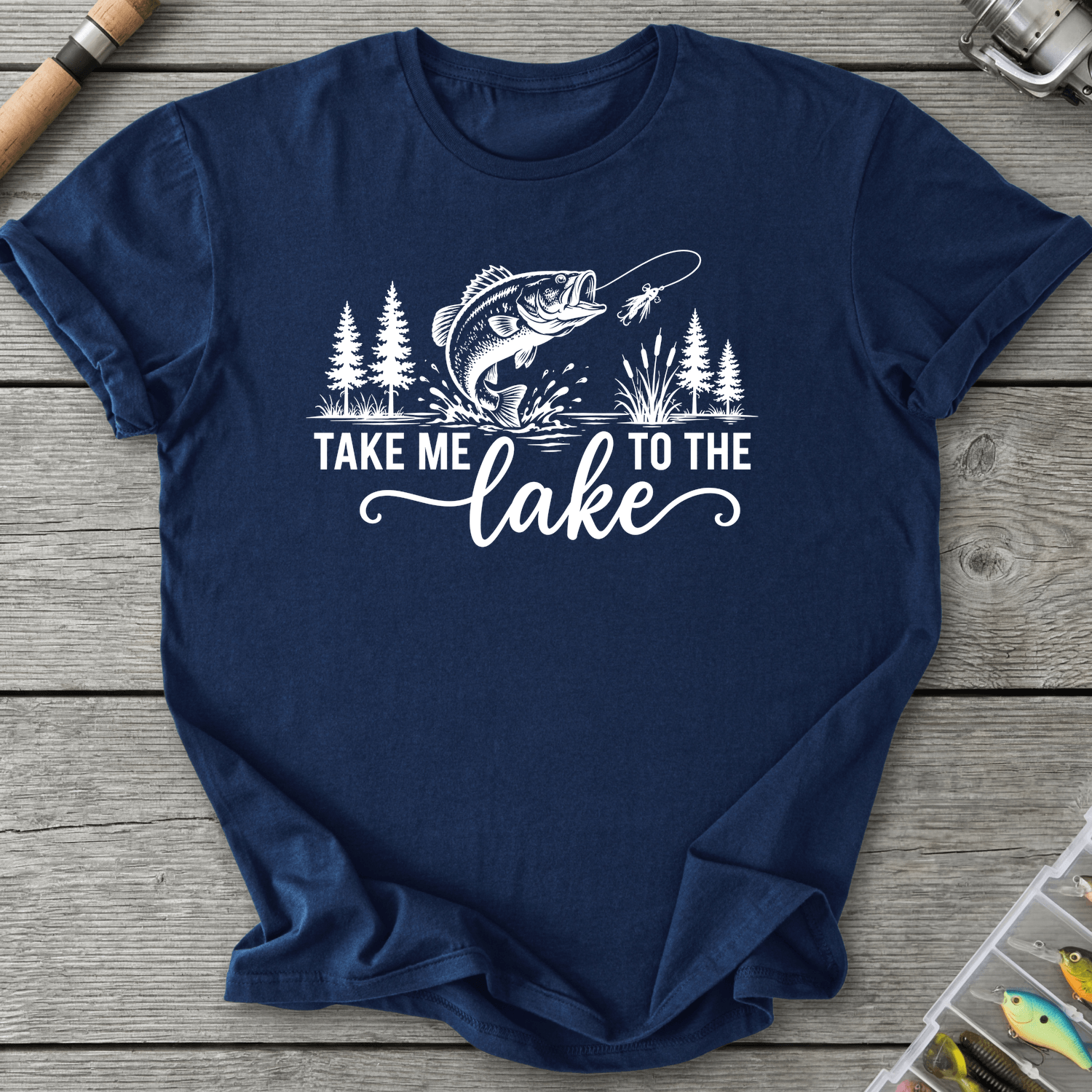 Take Me To The Lake T-Shirt in Navy | River Giants Club
