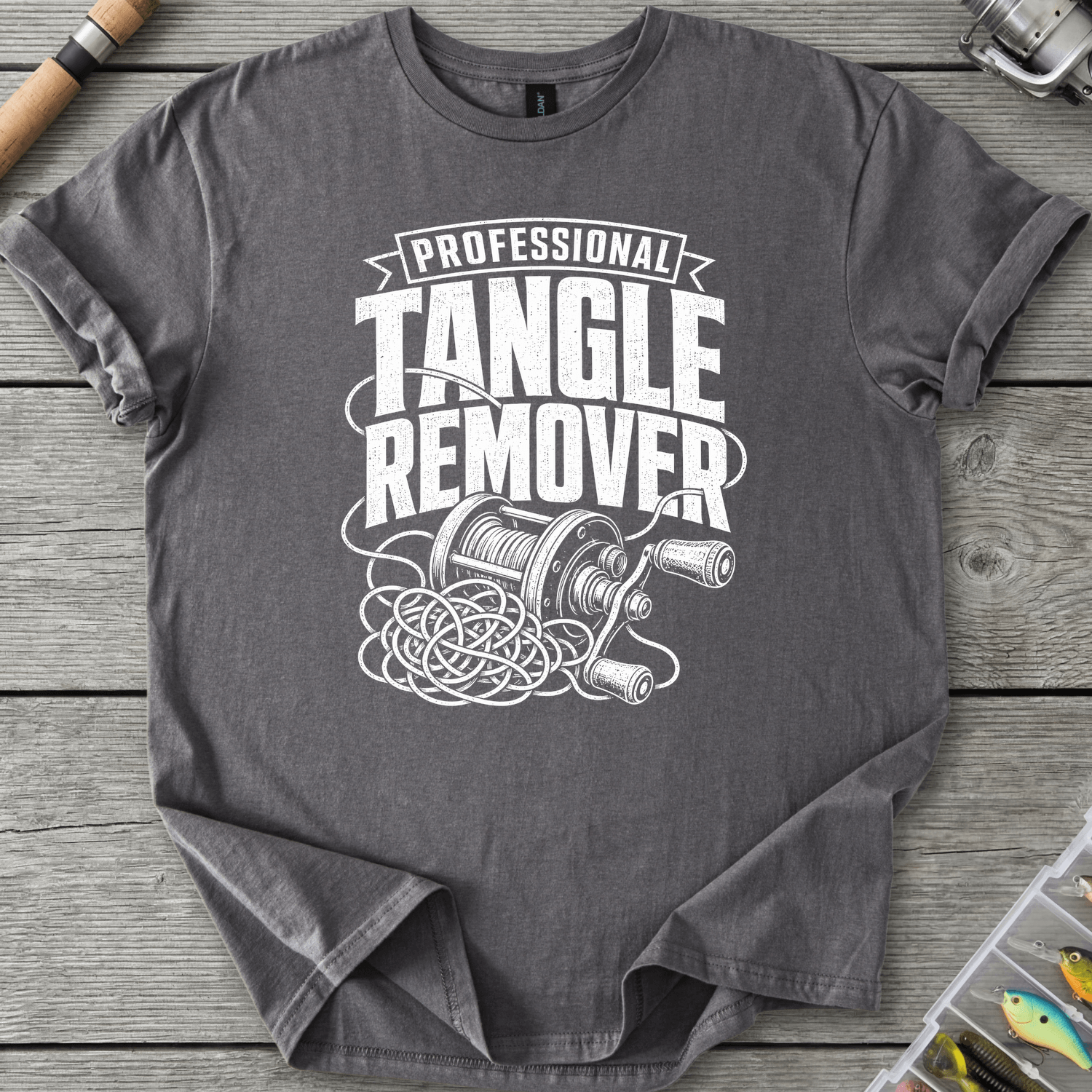Tangle Remover T-Shirt in Charcoal | River Giants Club