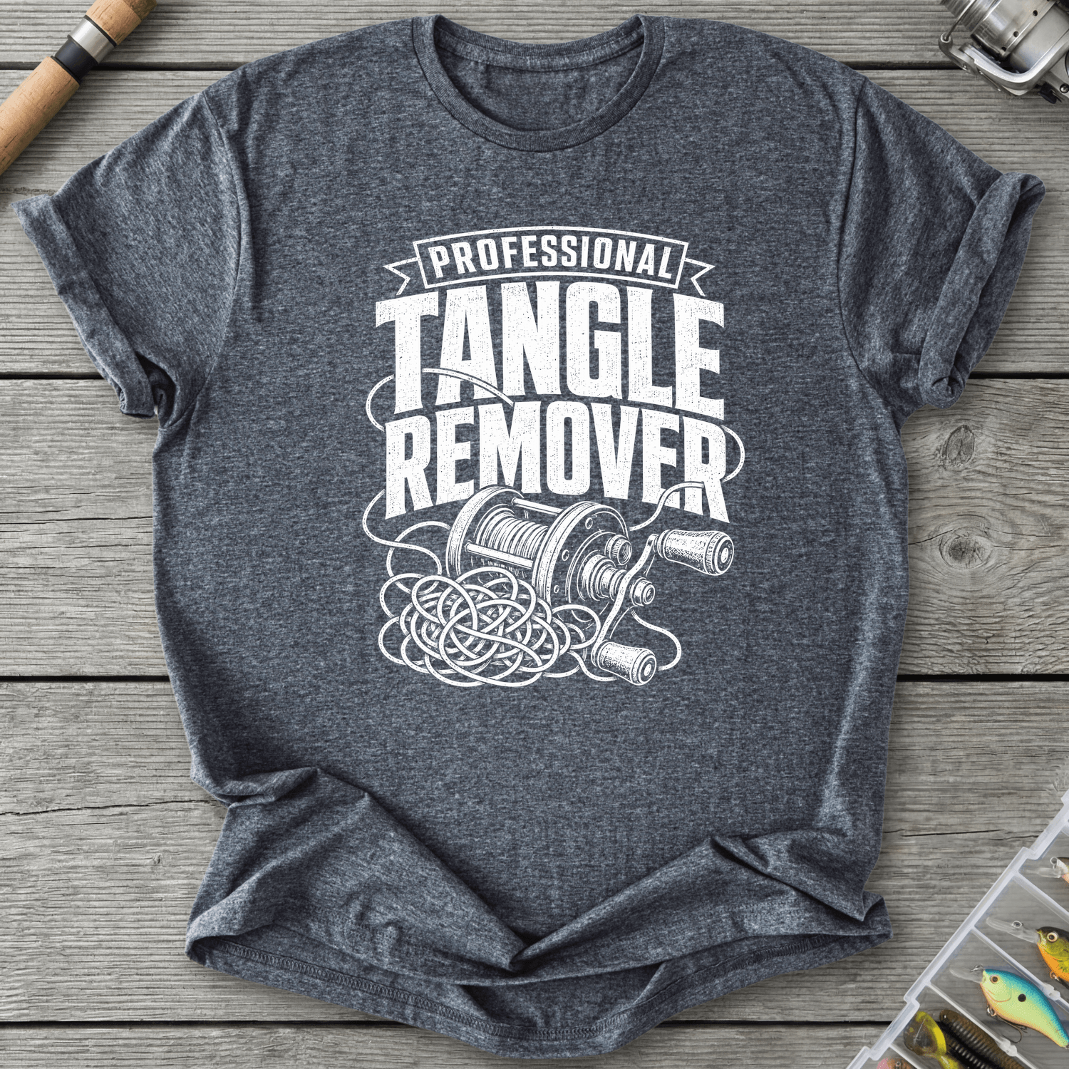 Tangle Remover T-Shirt in Dark Heather | River Giants Club