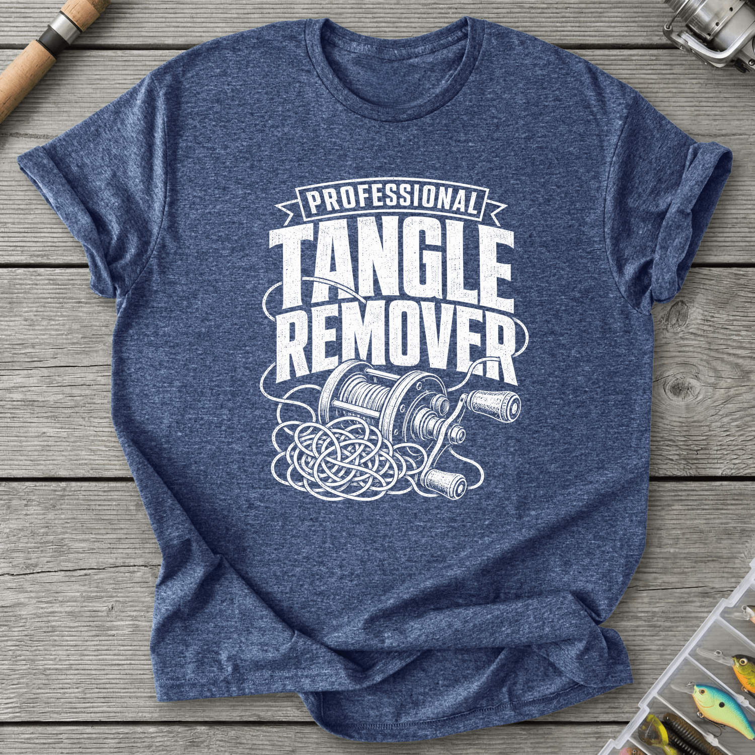 Tangle Remover T-Shirt in Heather Navy | River Giants Club