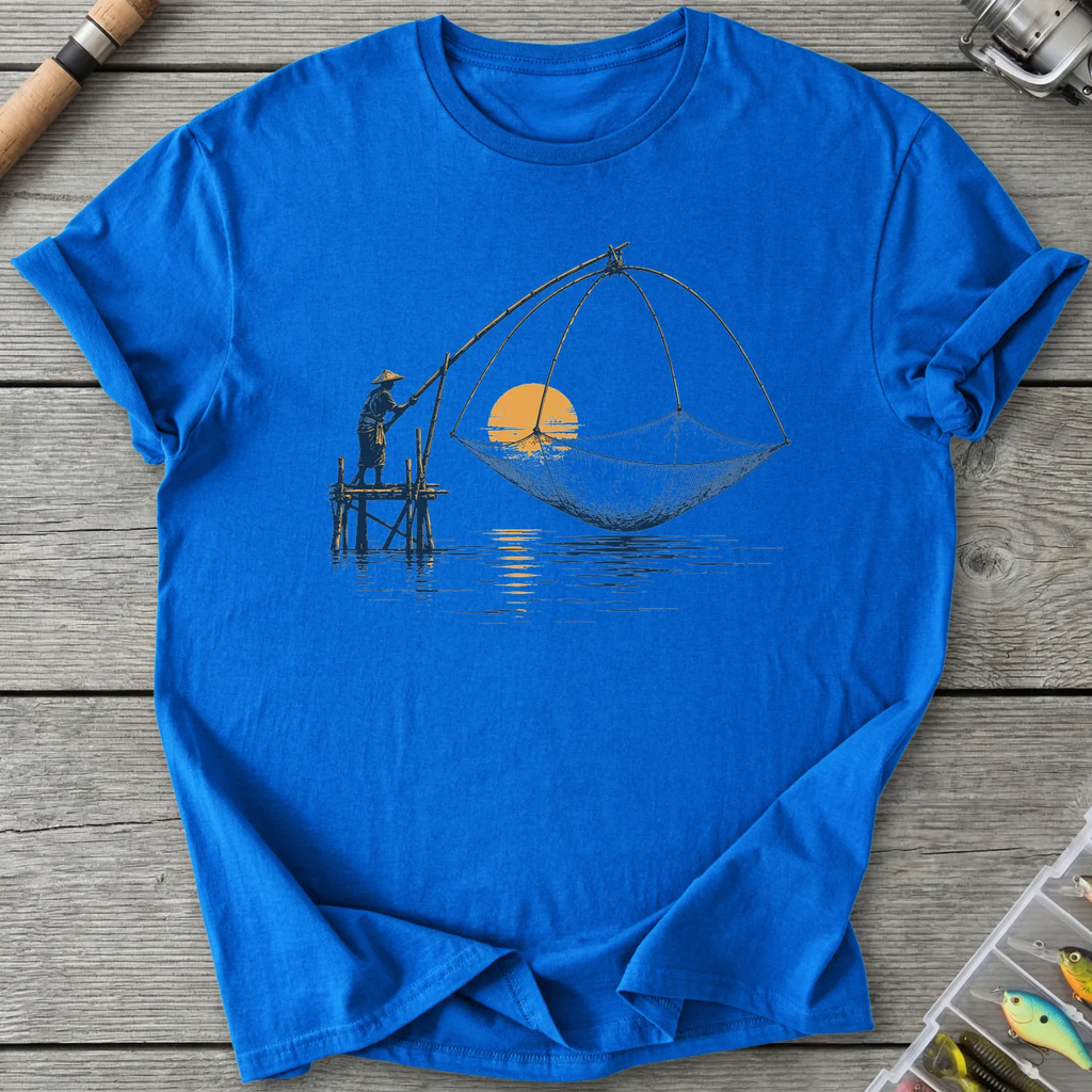Thai Fisherman Lift Net T-Shirt in Royal | River Giants Club