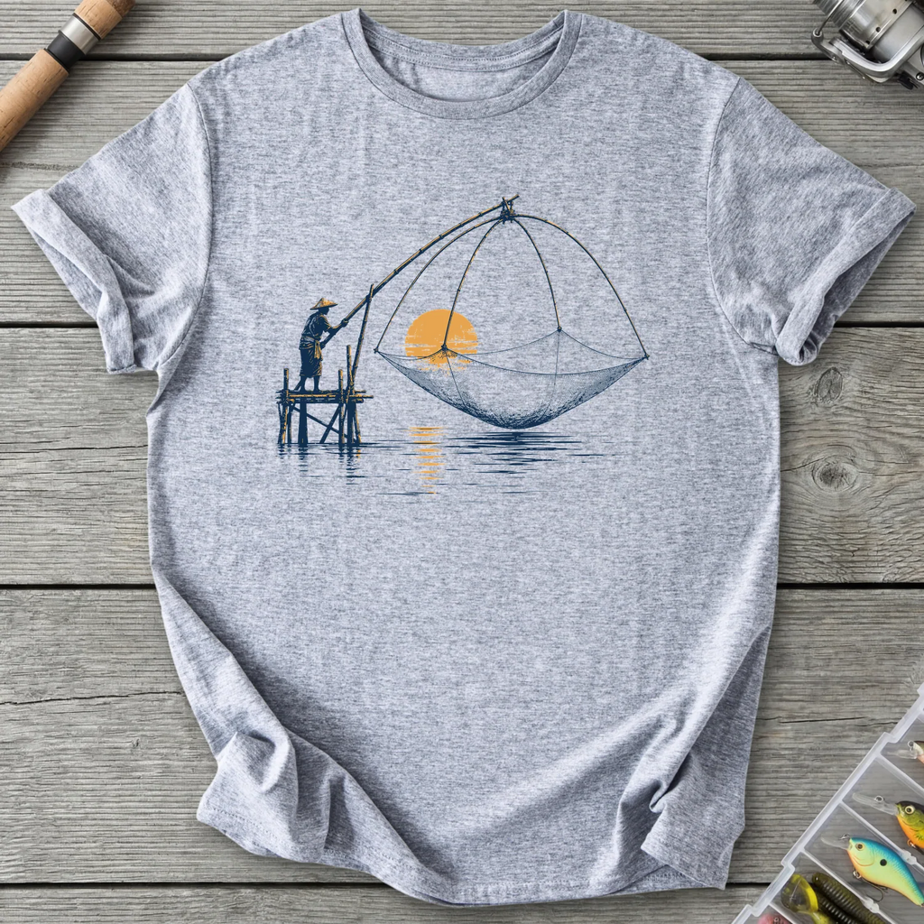 Thai Fisherman Lift Net T-Shirt in Sport Grey | River Giants Club