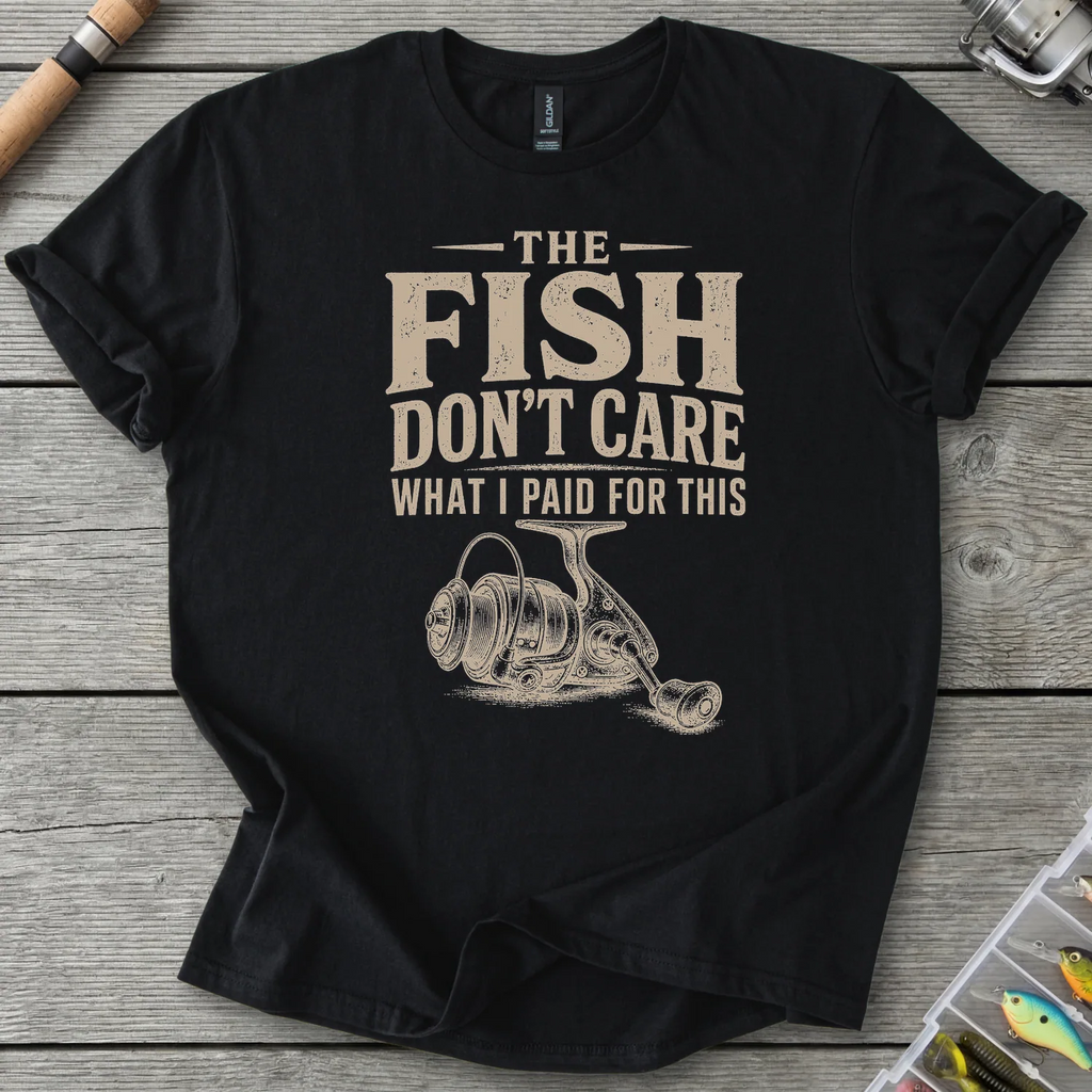 The Fish Don't Care T-Shirt in Black | River Giants Club